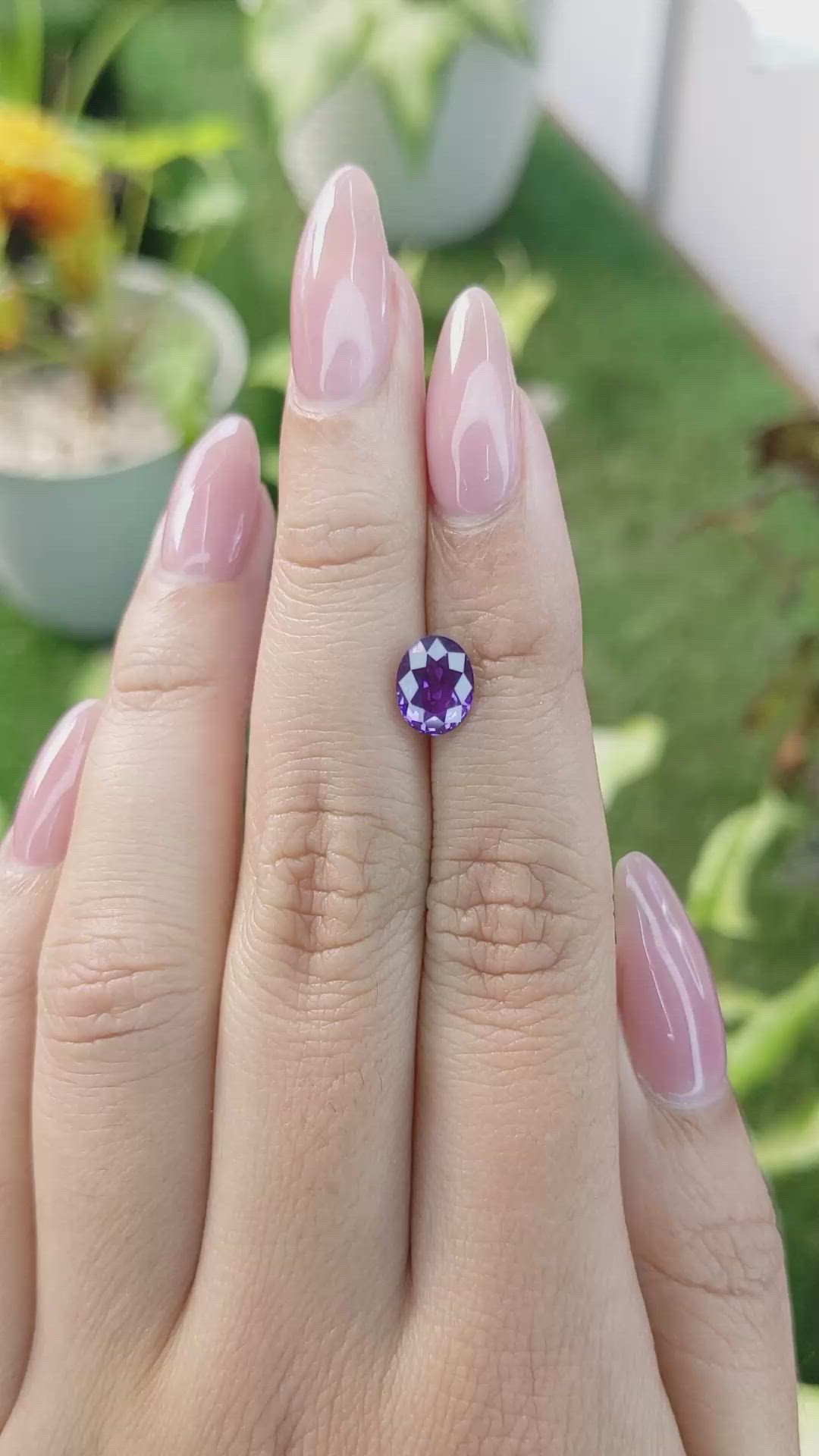 1.97 Ct. Pinkish Purple Sapphire from Ceylon (Sri Lanka) Size Video