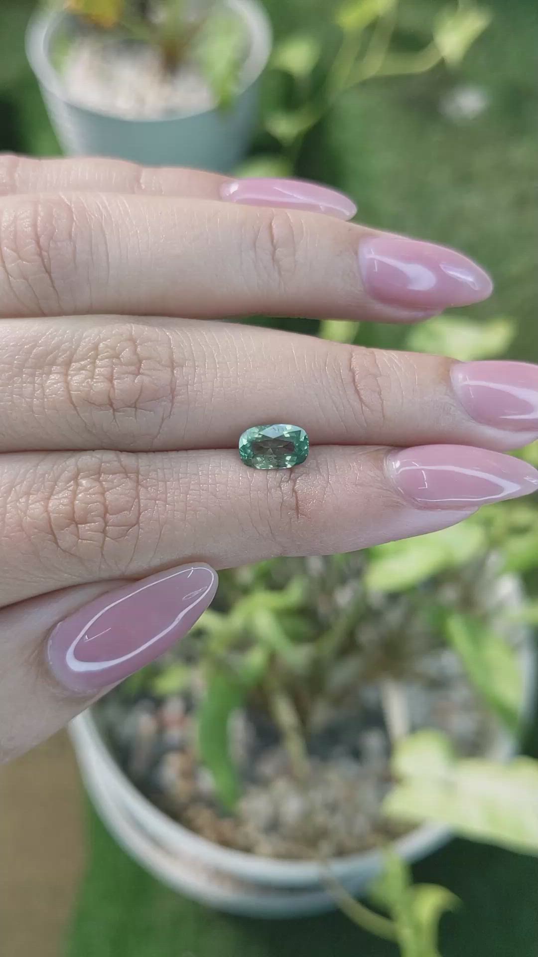 1.21 Ct. Green Sapphire from Madagascar Size Video