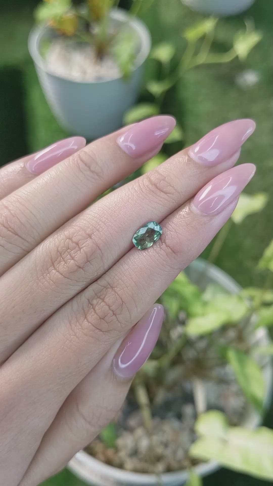 1.21 Ct. Green Sapphire from Madagascar Size Video
