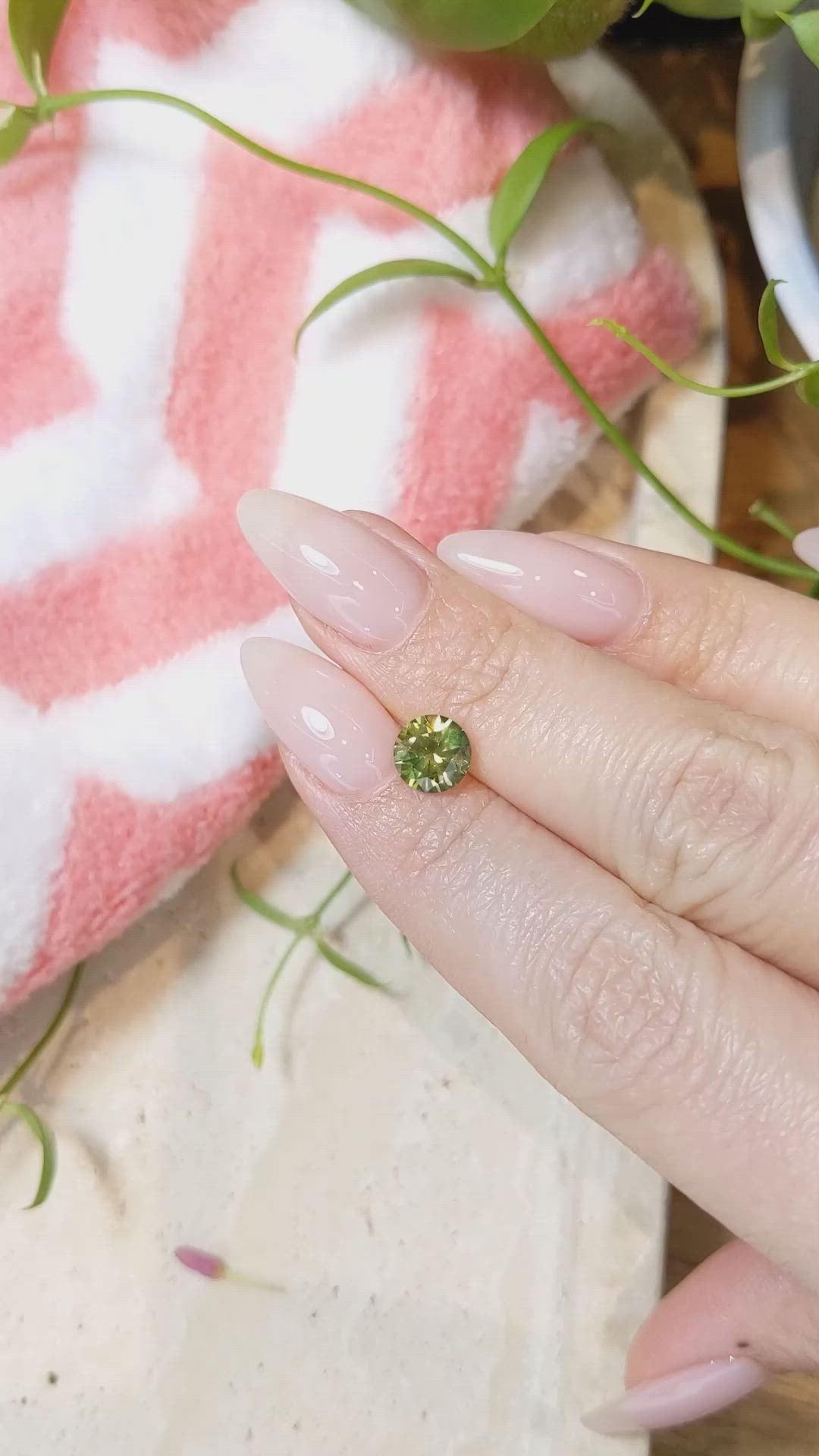1.75 Ct. Yellowish Green Sapphire from Montana Size Video