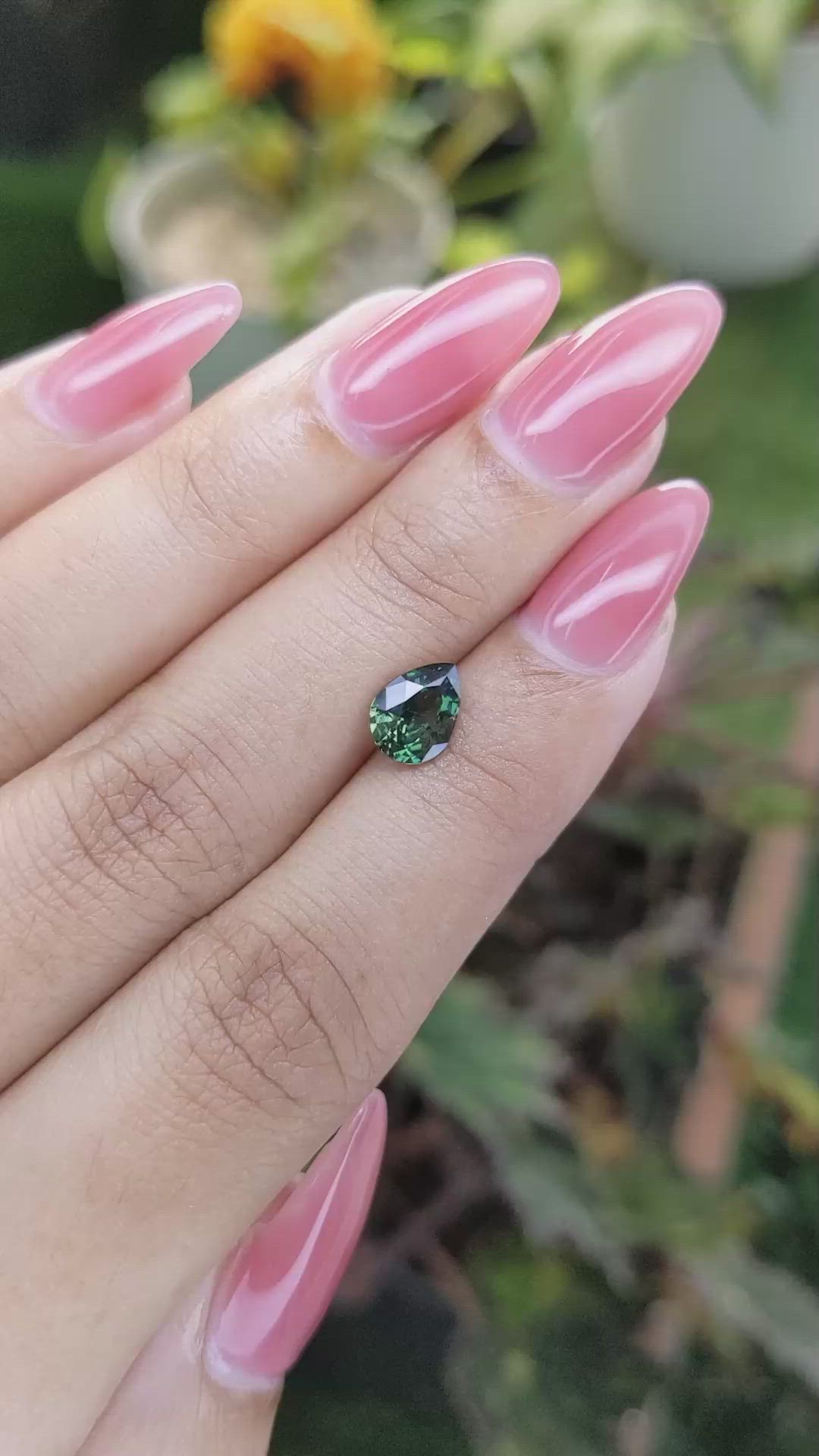 1.31 Ct. Green Sapphire from Madagascar Size Video