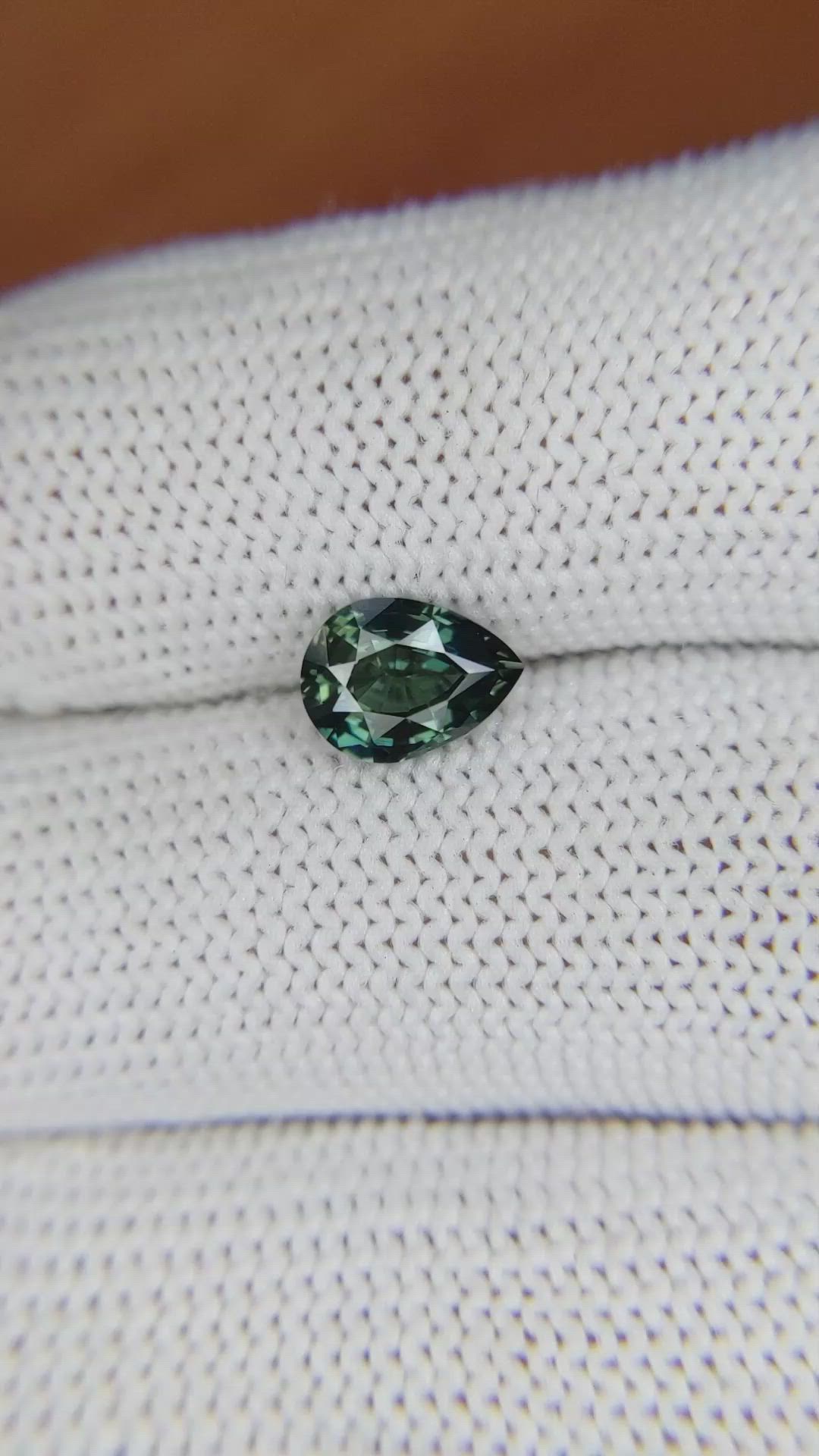 1.31 Ct. Green Sapphire from Madagascar Size Video