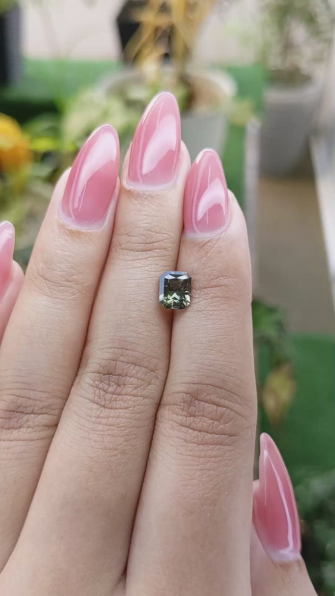 1.50 Ct. Yellowish Green Sapphire from Madagascar Size Video