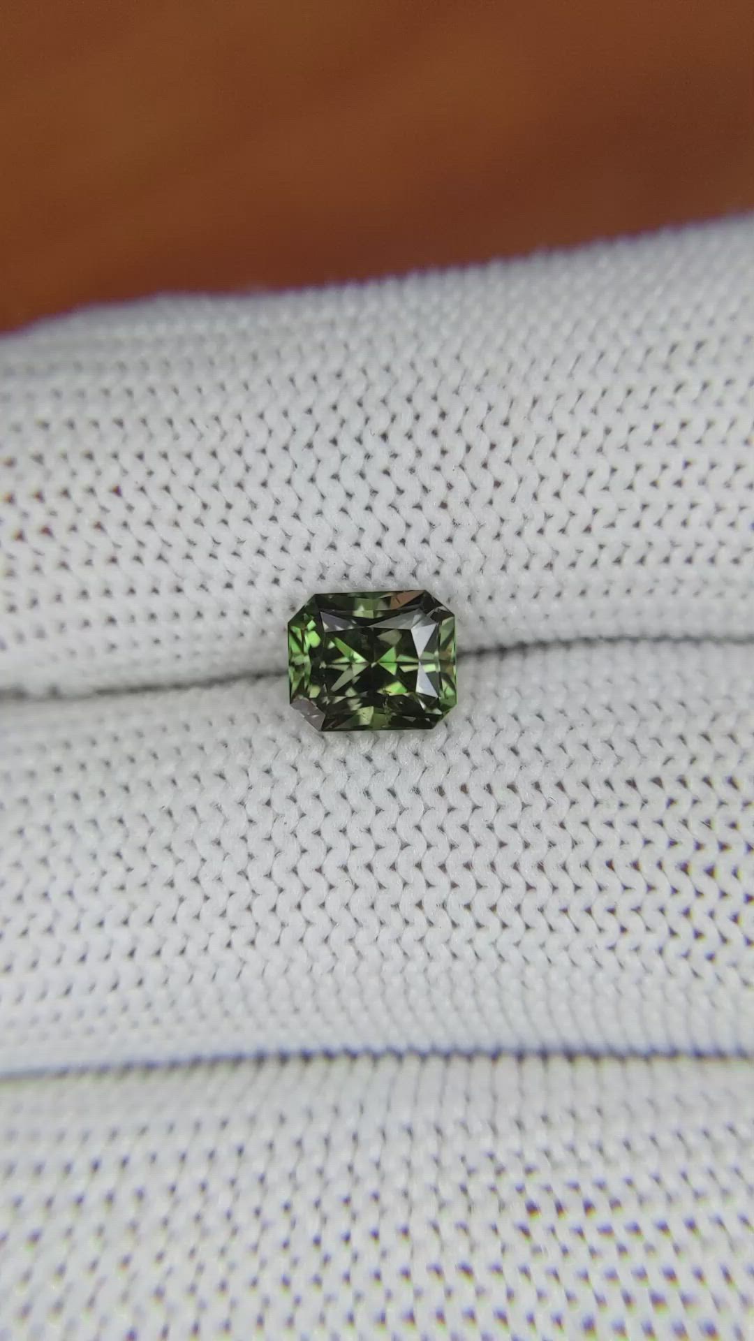 1.50 Ct. Yellowish Green Sapphire from Madagascar Size Video
