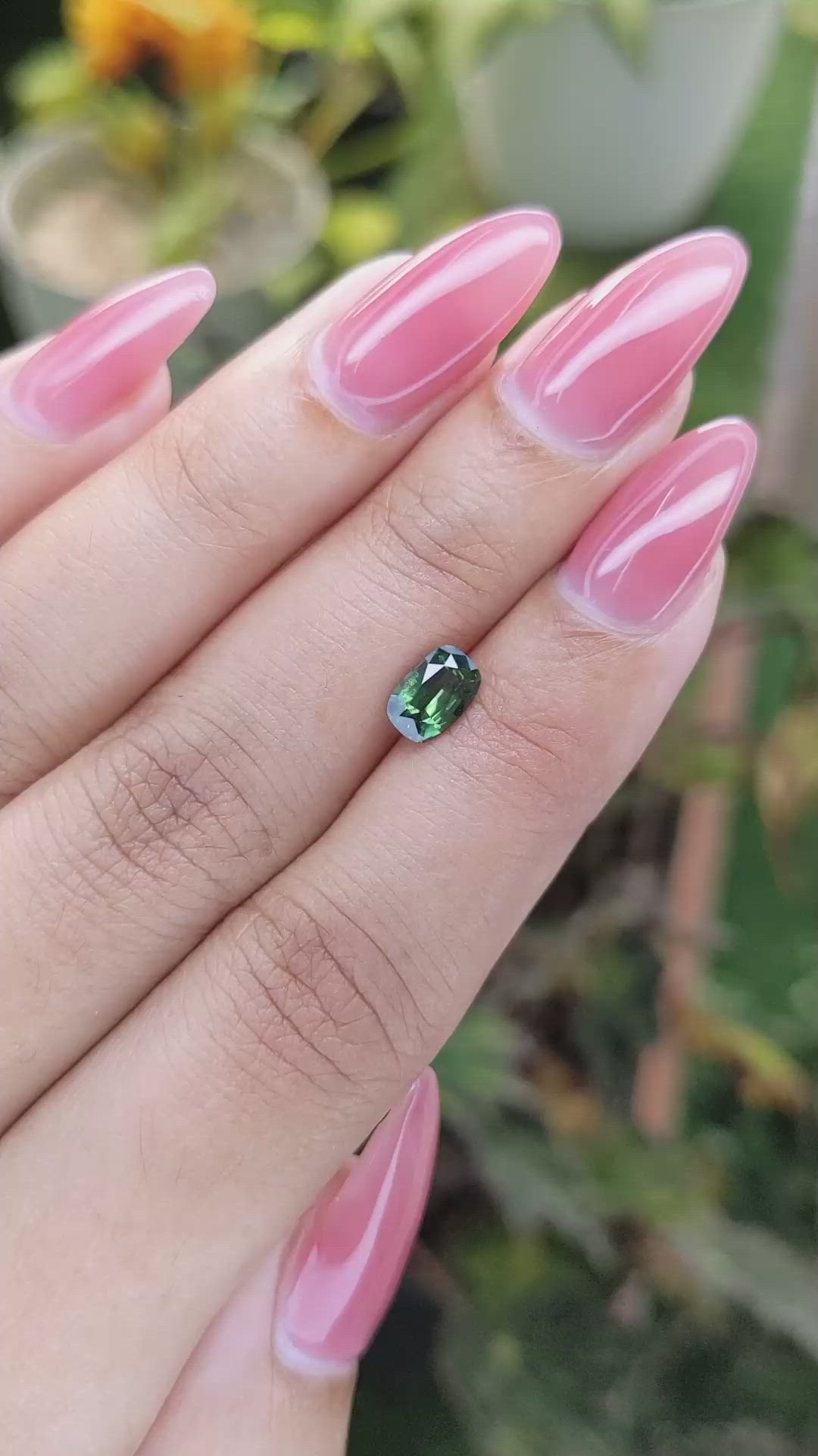 1.02 Ct. Green Sapphire from Madagascar Size Video