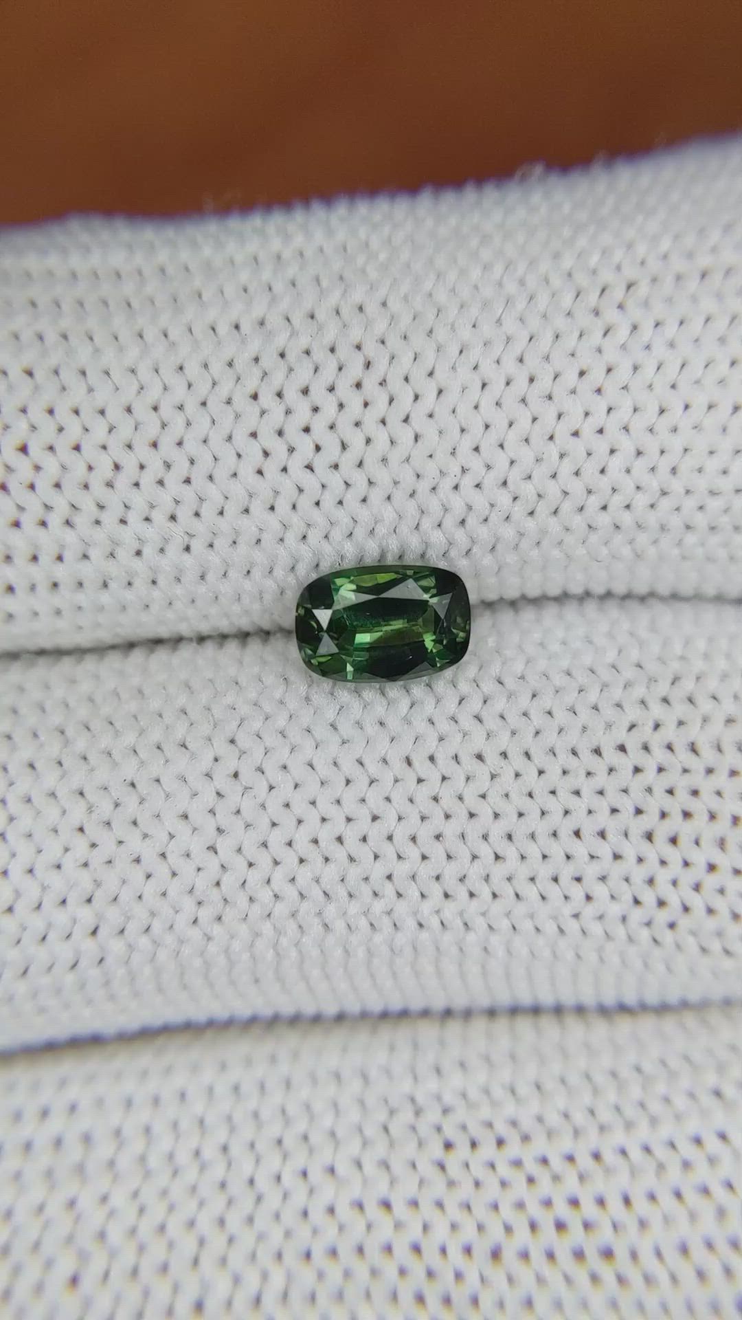 1.02 Ct. Green Sapphire from Madagascar Size Video