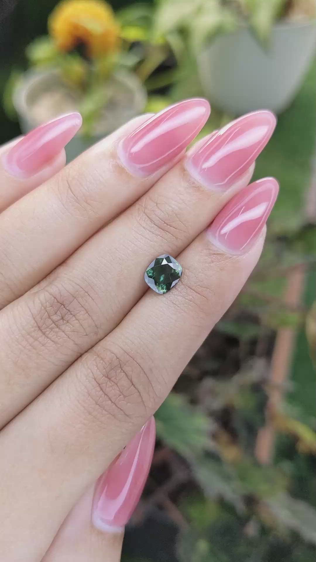 1.38 Ct. Green Sapphire from Madagascar Size Video