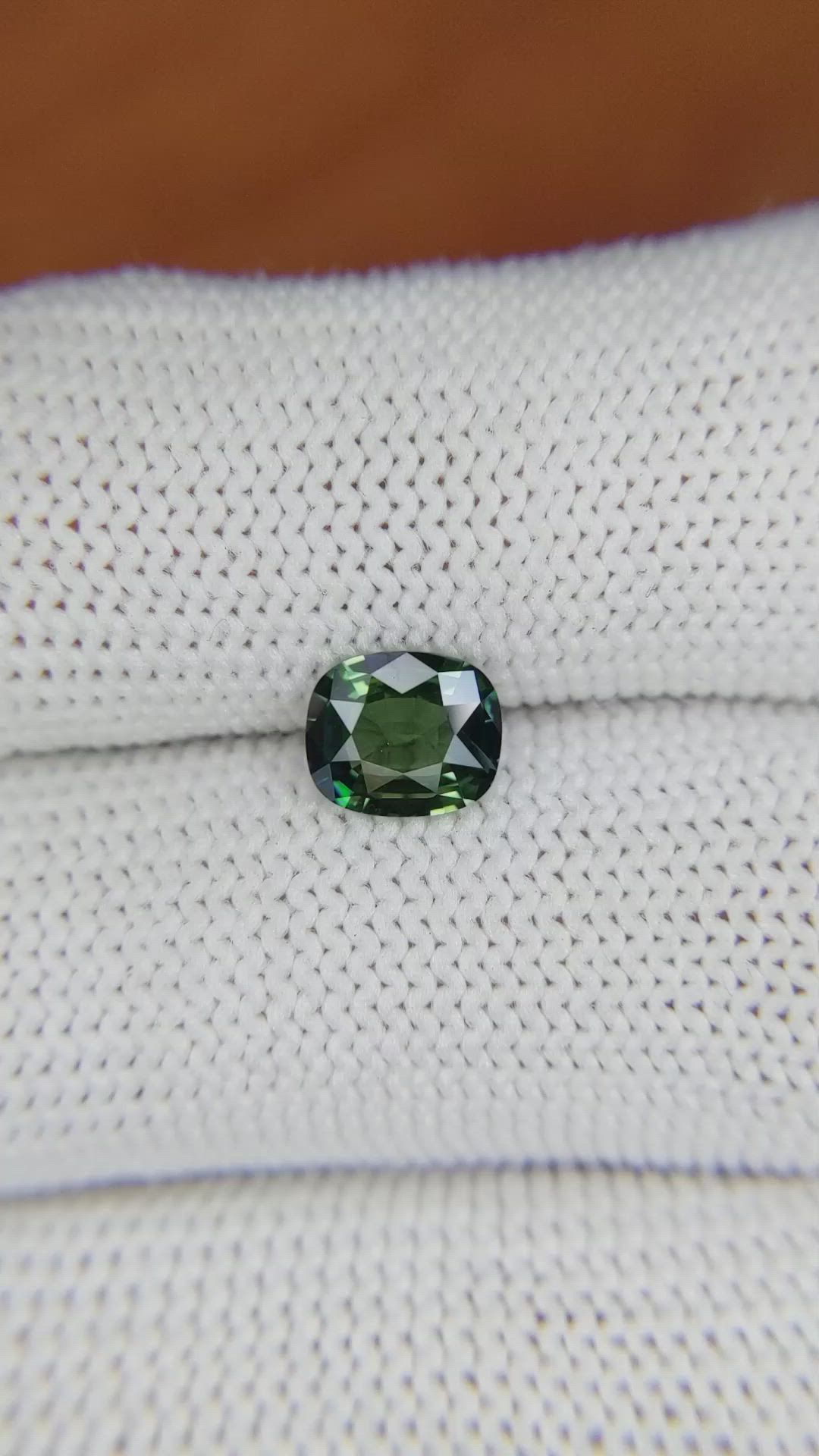 1.08 Ct. Bluish Green Sapphire from Madagascar Size Video