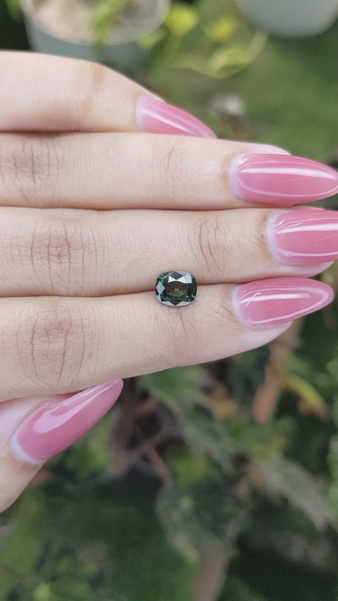 1.08 Ct. Bluish Green Sapphire from Madagascar Size Video