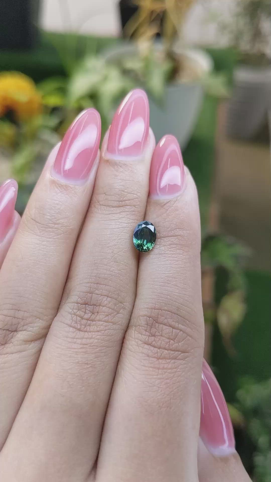 1.23 Ct. Green Sapphire from Madagascar Size Video