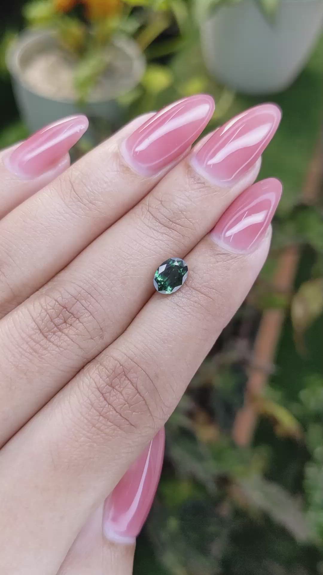 1.23 Ct. Green Sapphire from Madagascar Size Video