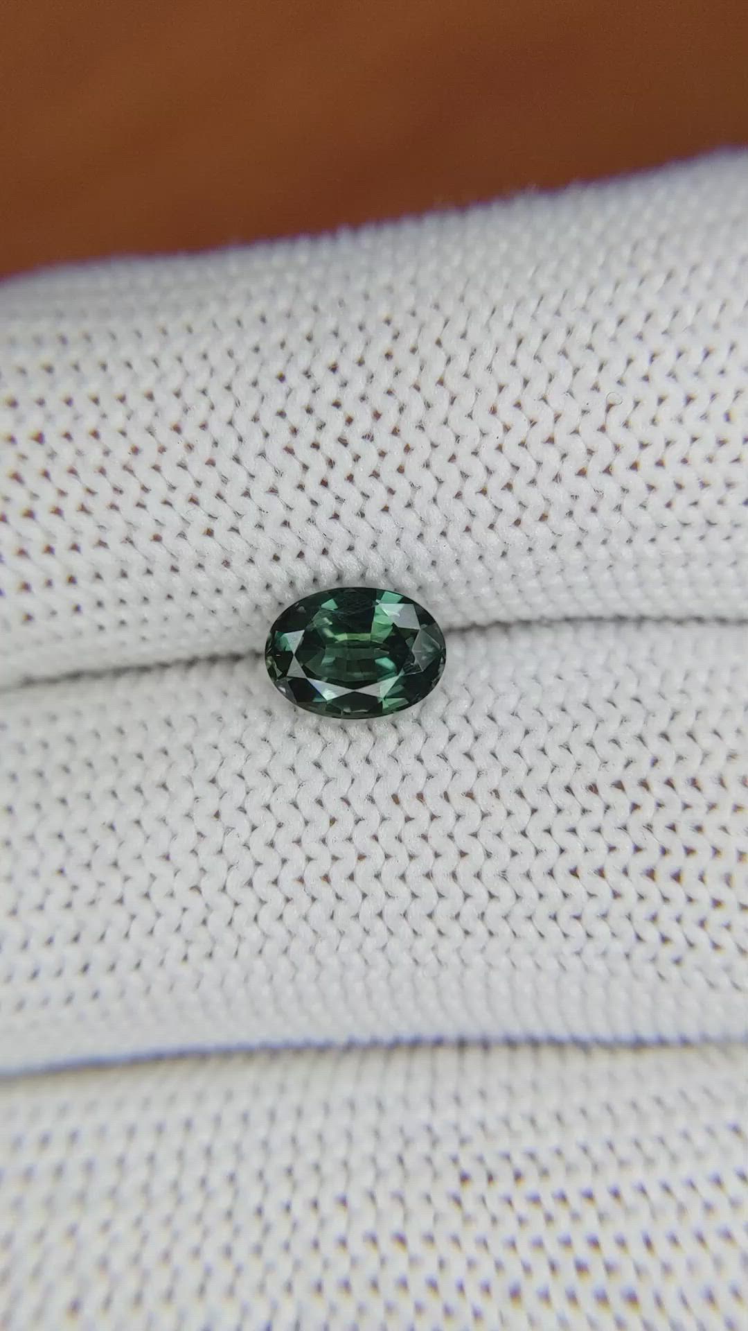 1.23 Ct. Green Sapphire from Madagascar Size Video