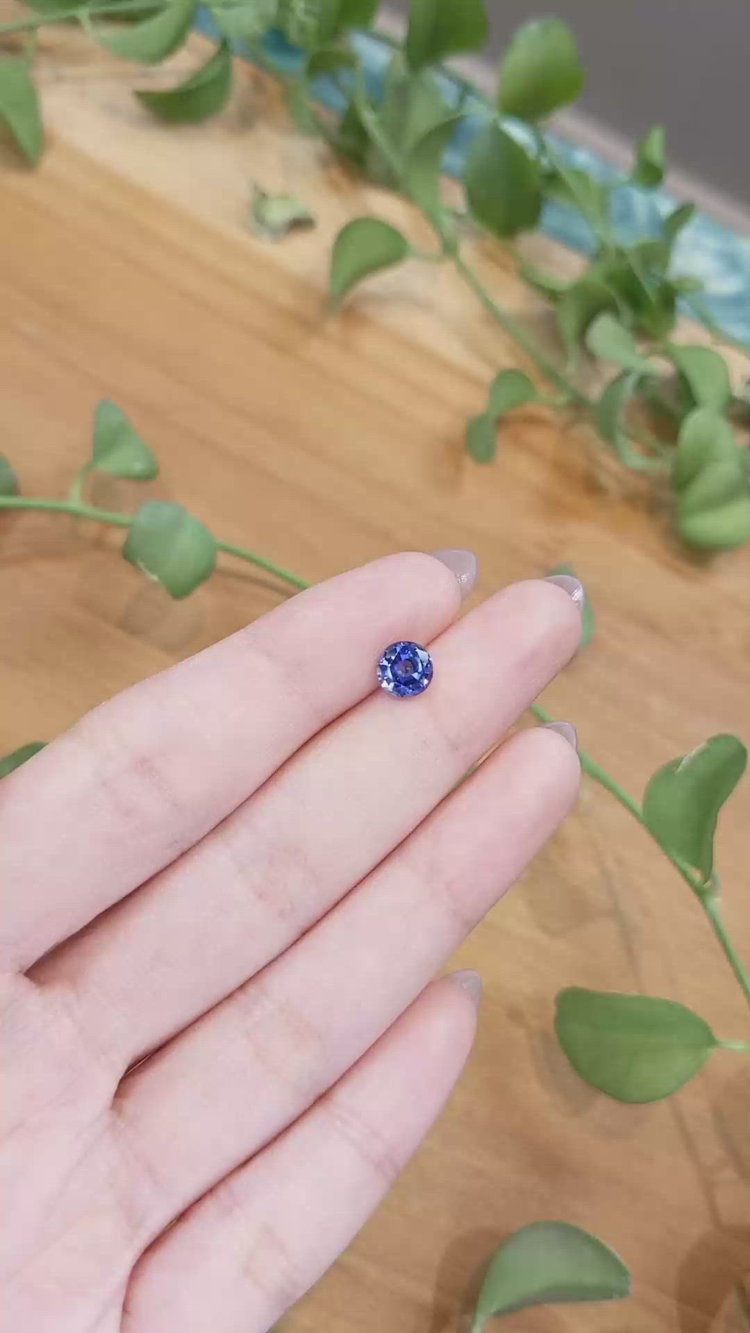 1.29 Ct. Blue Sapphire from Ceylon (Sri Lanka) Size Video