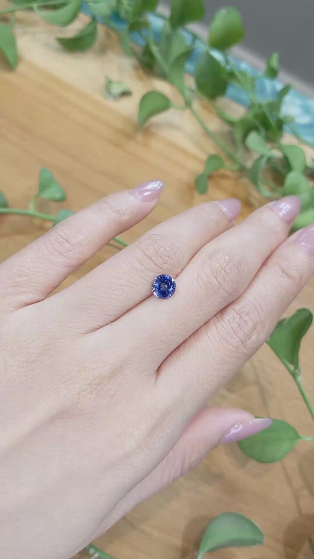 1.29 Ct. Blue Sapphire from Ceylon (Sri Lanka) Size Video