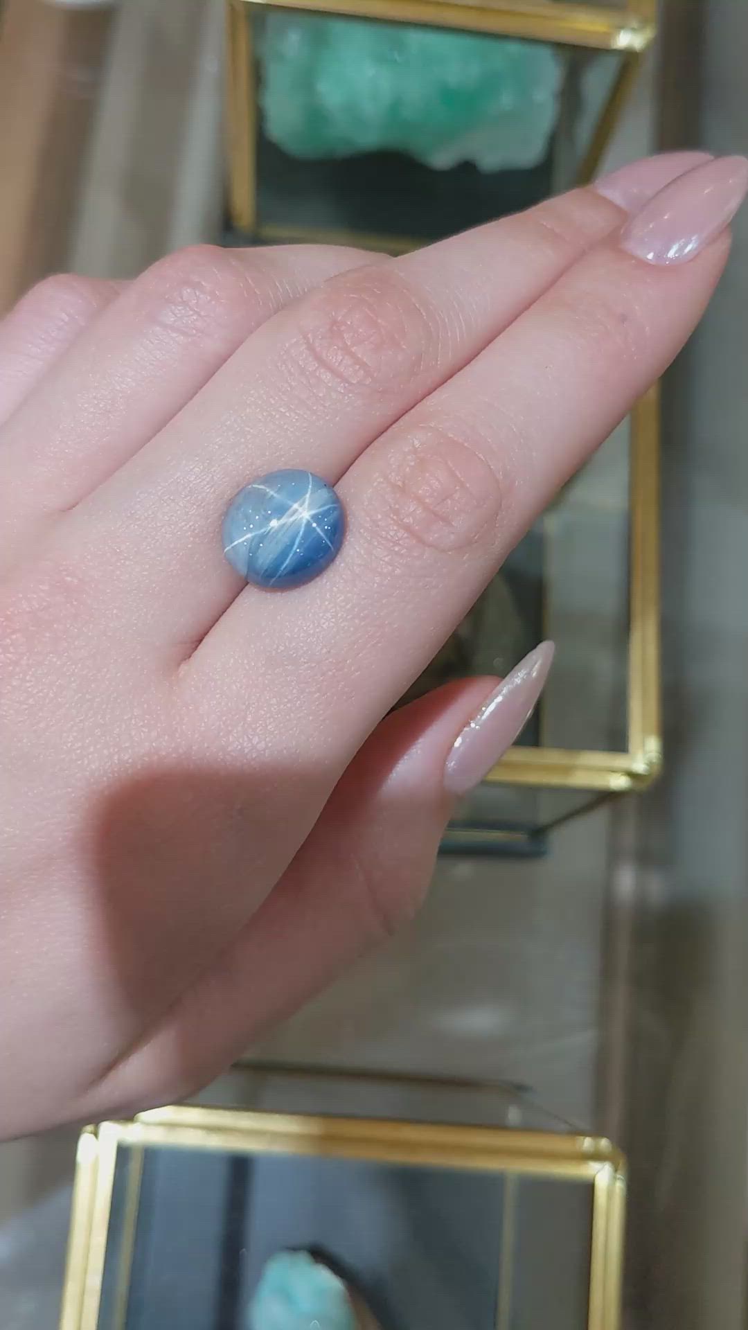 12.58 Ct. Blue Star Sapphire from Burma (Myanmar) Size Video