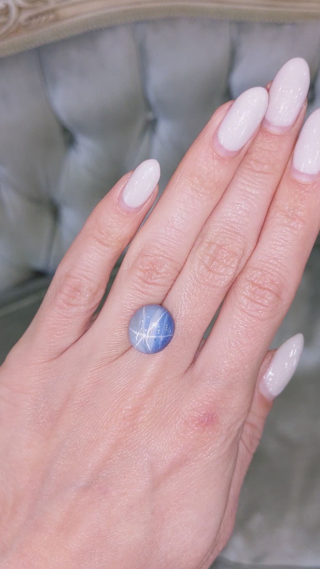 12.58 Ct. Blue Star Sapphire from Burma (Myanmar) Size Video