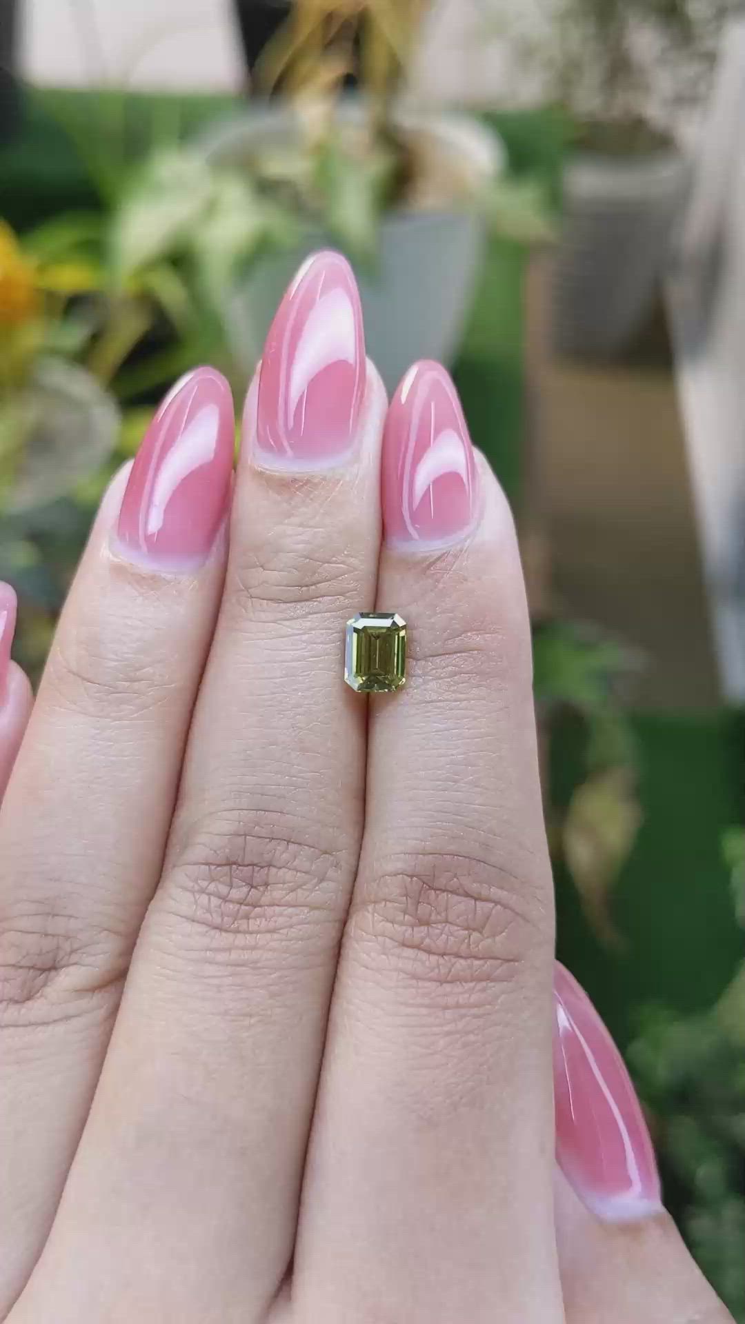 1.12 Ct. Greenish Yellow Sapphire from Madagascar Size Video