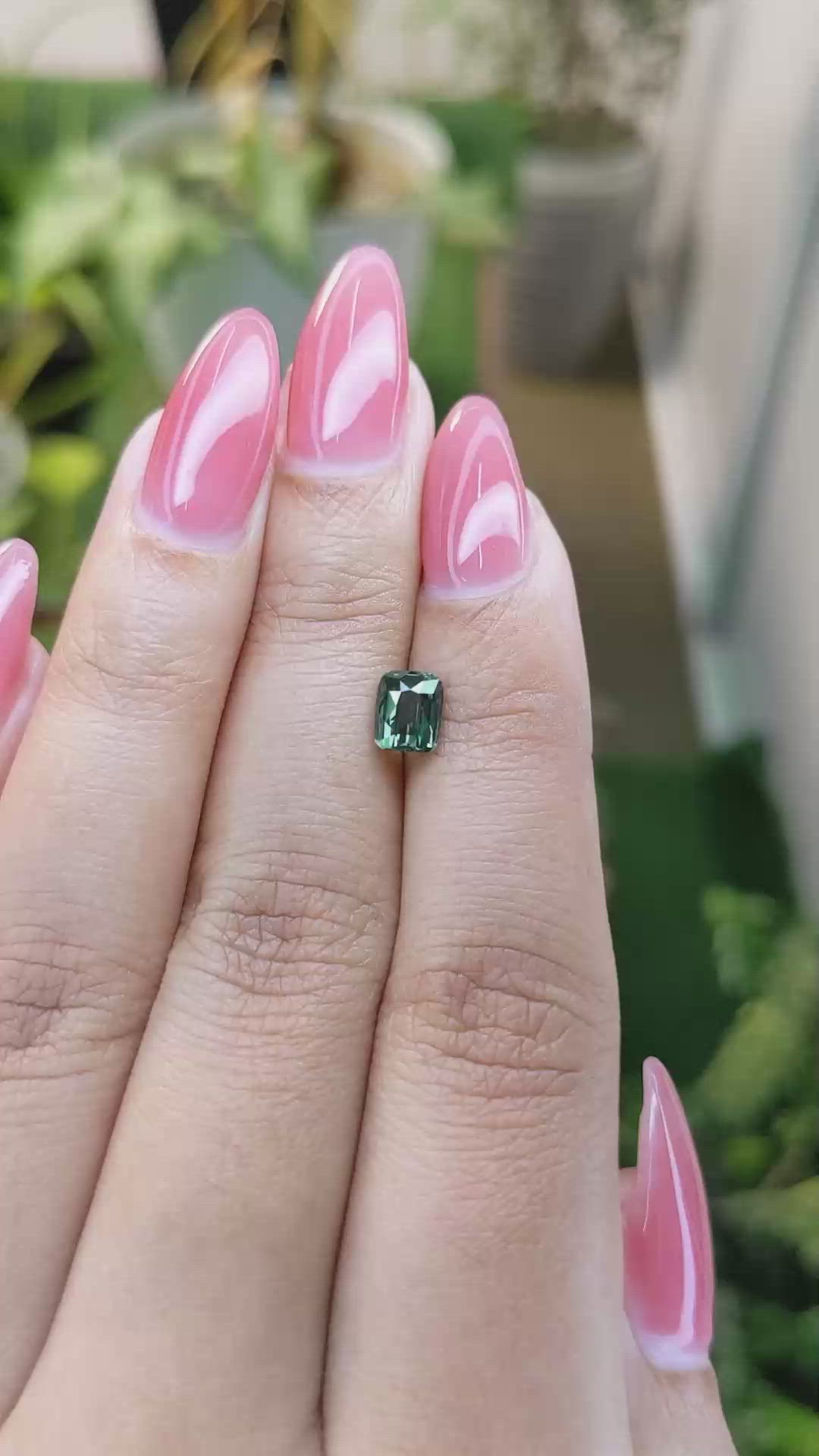 1.08 Ct. Green Sapphire from Madagascar Size Video