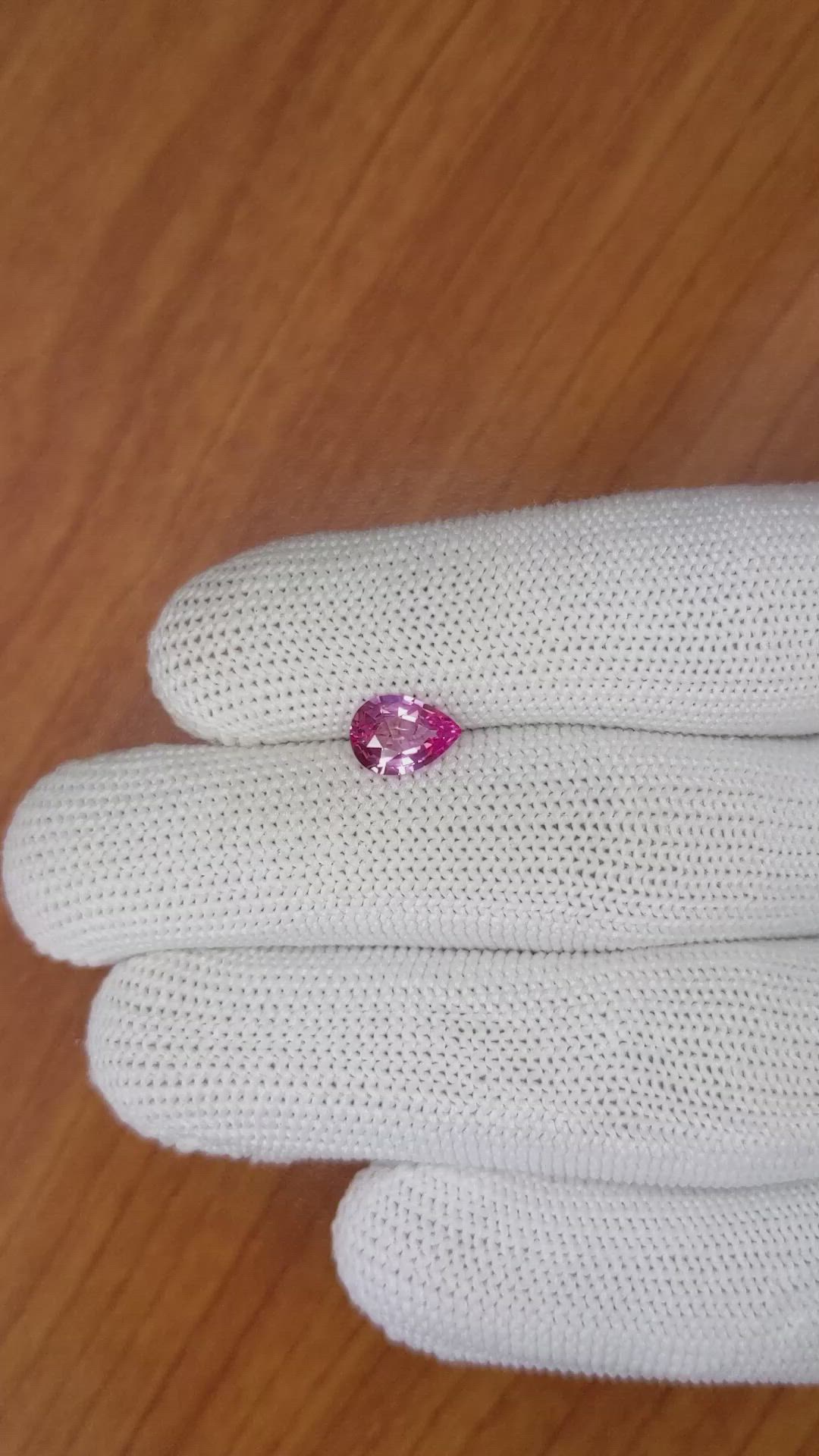 1.26 Ct. Pink Sapphire from Ceylon (Sri Lanka) Size Video