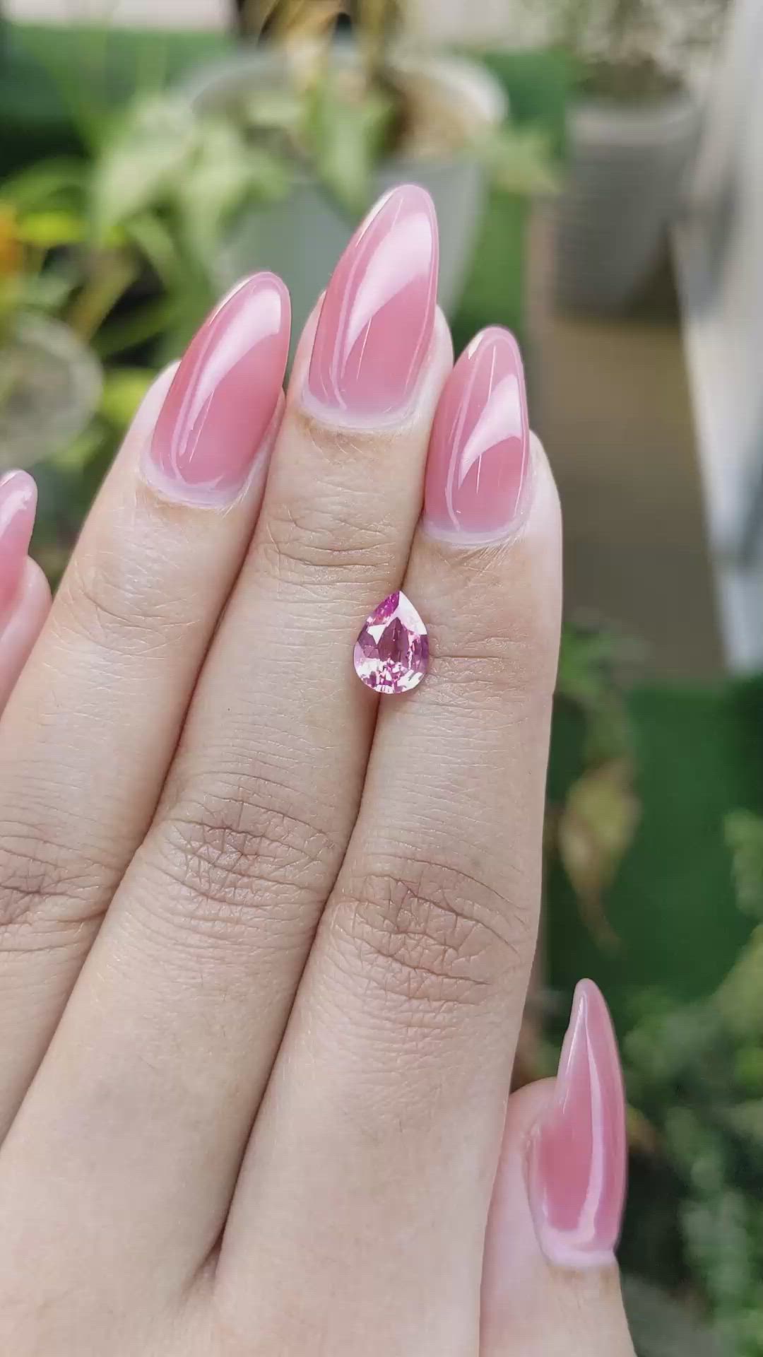 1.26 Ct. Pink Sapphire from Ceylon (Sri Lanka) Size Video