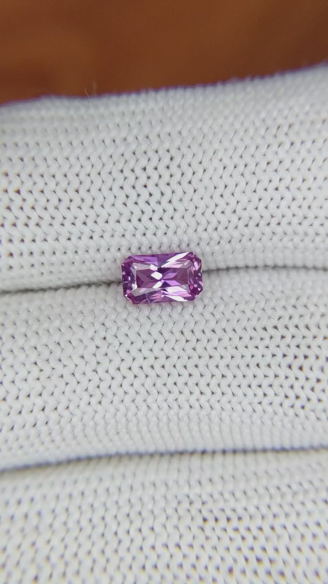 0.98 Ct. Pinkish Purple Sapphire from Ceylon (Sri Lanka) Size Video