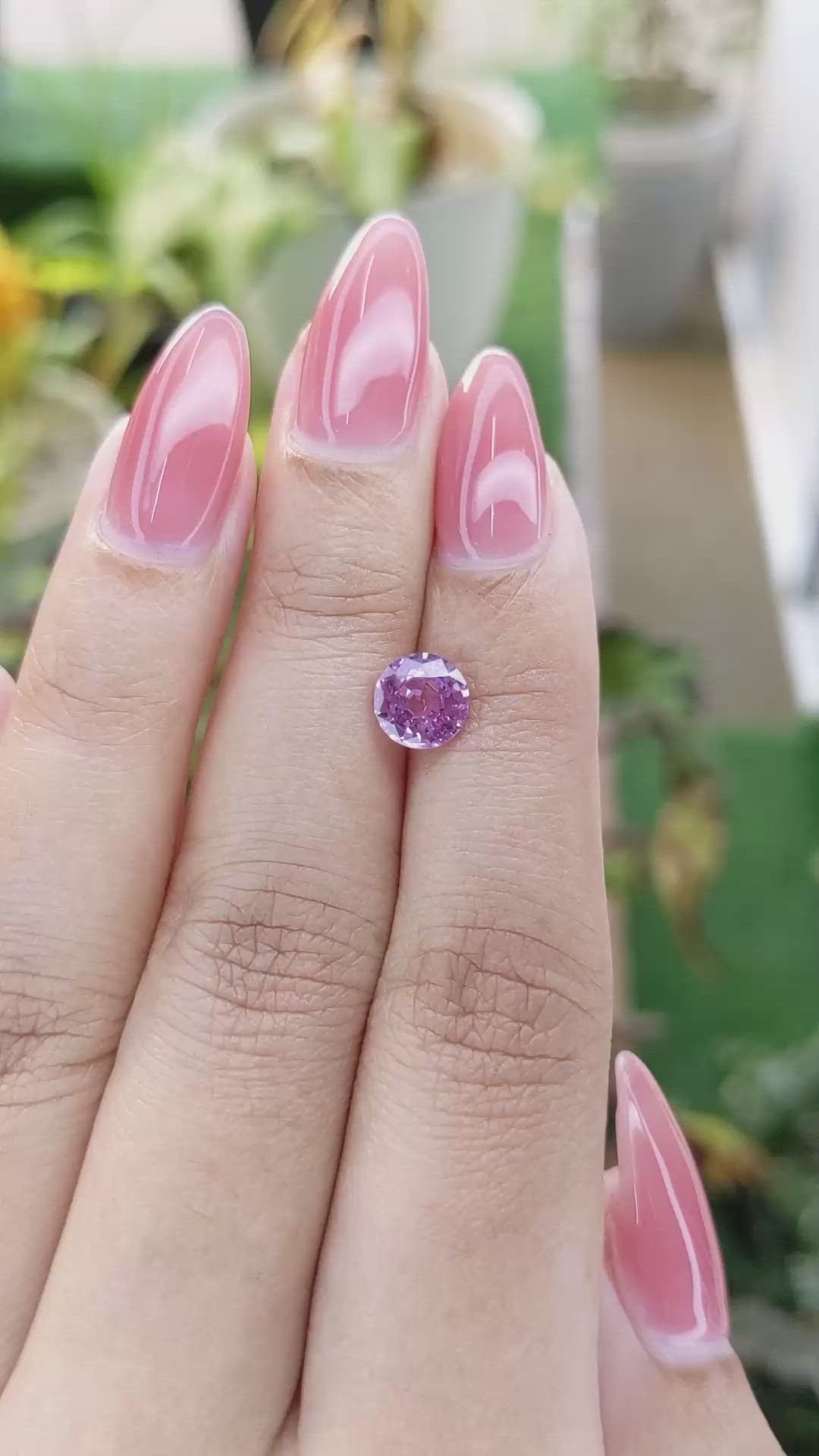 1.50 Ct. Pinkish Purple Sapphire from Ceylon (Sri Lanka) Size Video