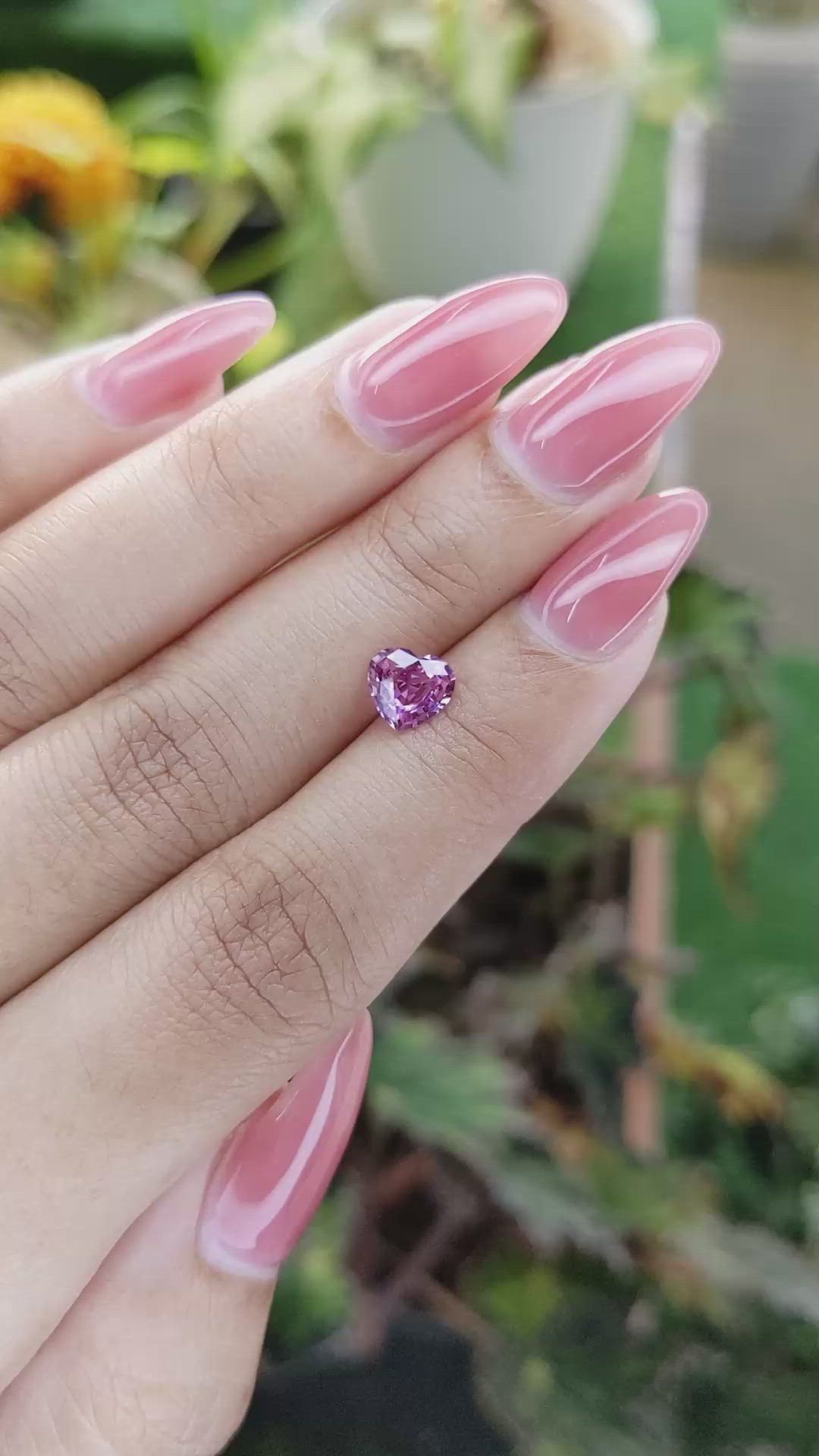 1.11 Ct. Purplish Pink Sapphire from Ceylon (Sri Lanka) Size Video