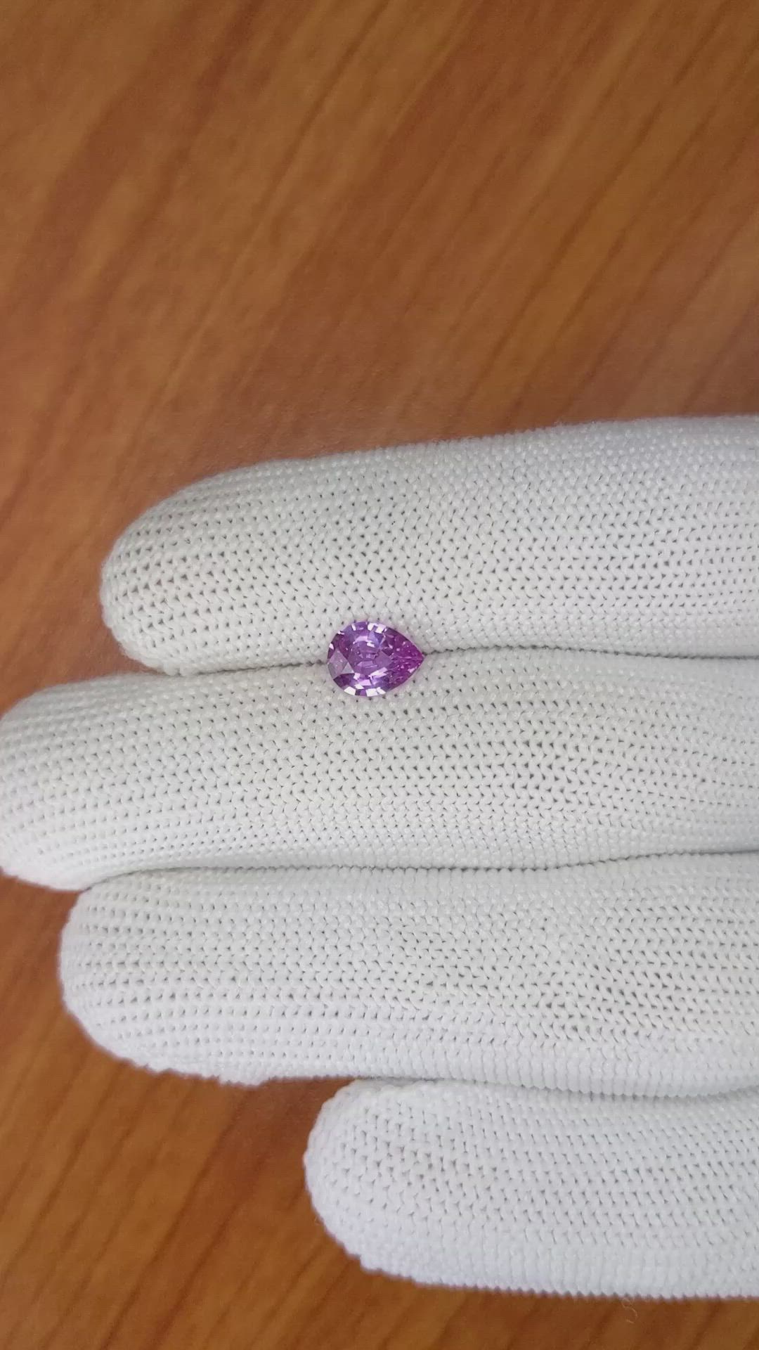 0.98 Ct. Pinkish Purple Sapphire from Ceylon (Sri Lanka) Size Video