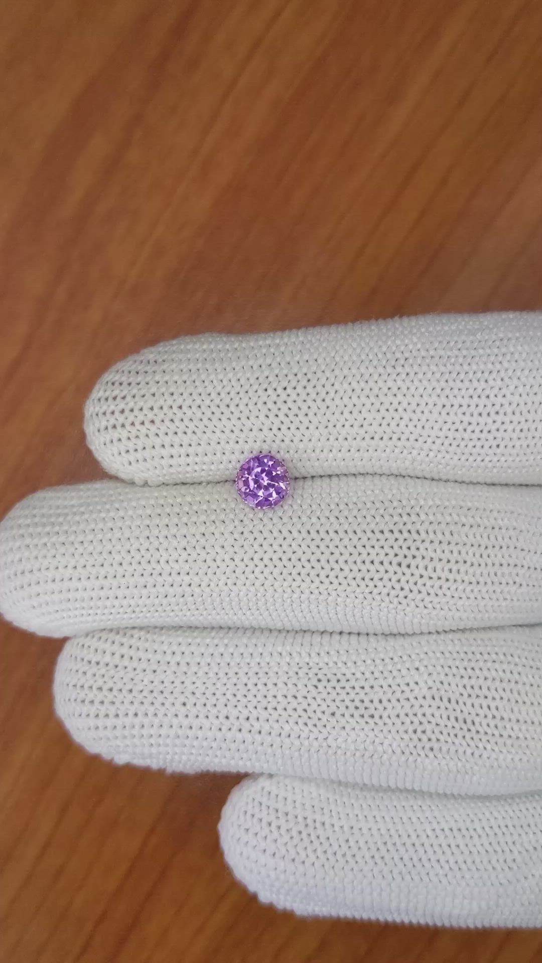 1.11 Ct. Pinkish Purple Sapphire from Ceylon (Sri Lanka) Size Video