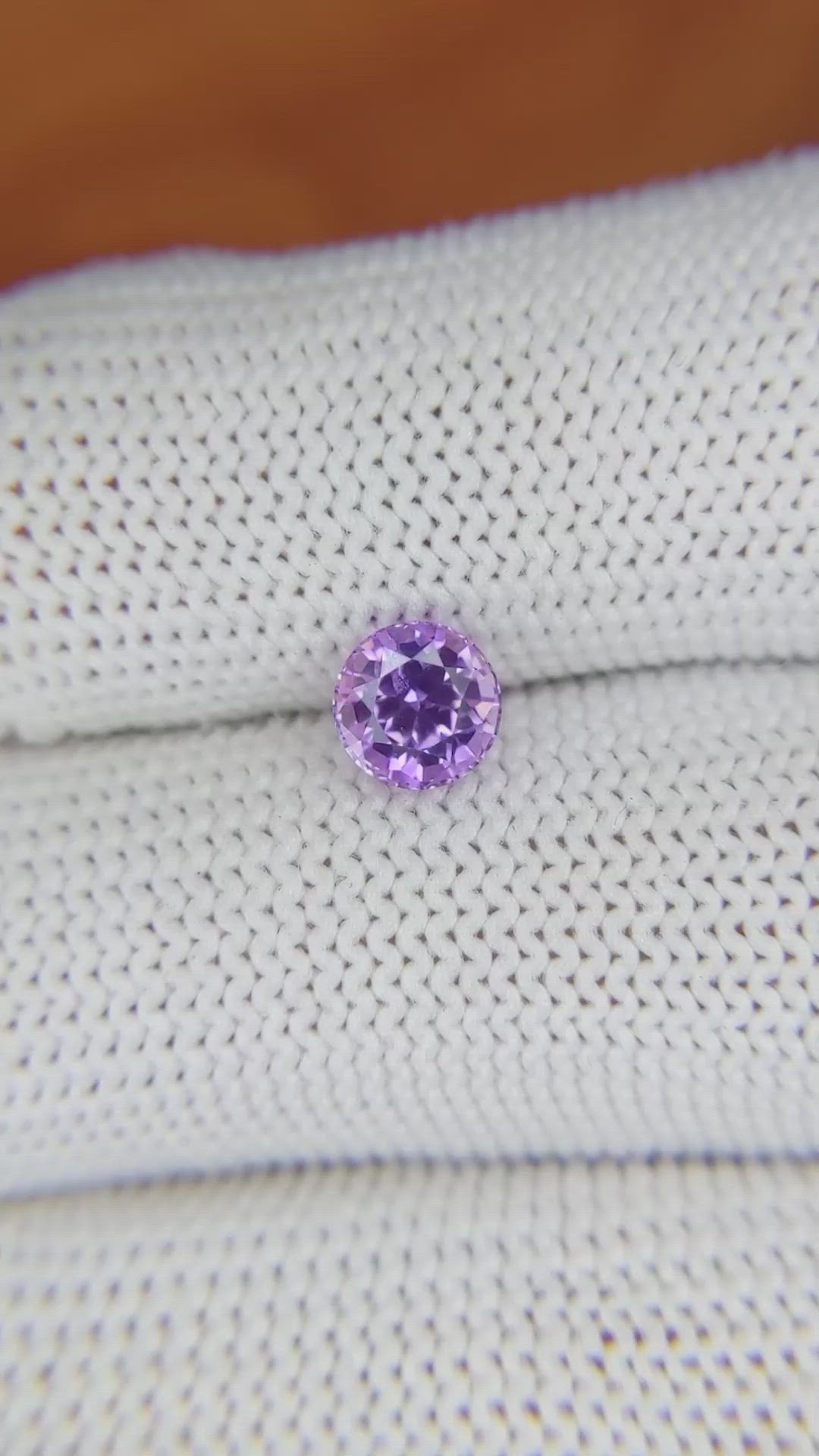 1.11 Ct. Pinkish Purple Sapphire from Ceylon (Sri Lanka) Size Video