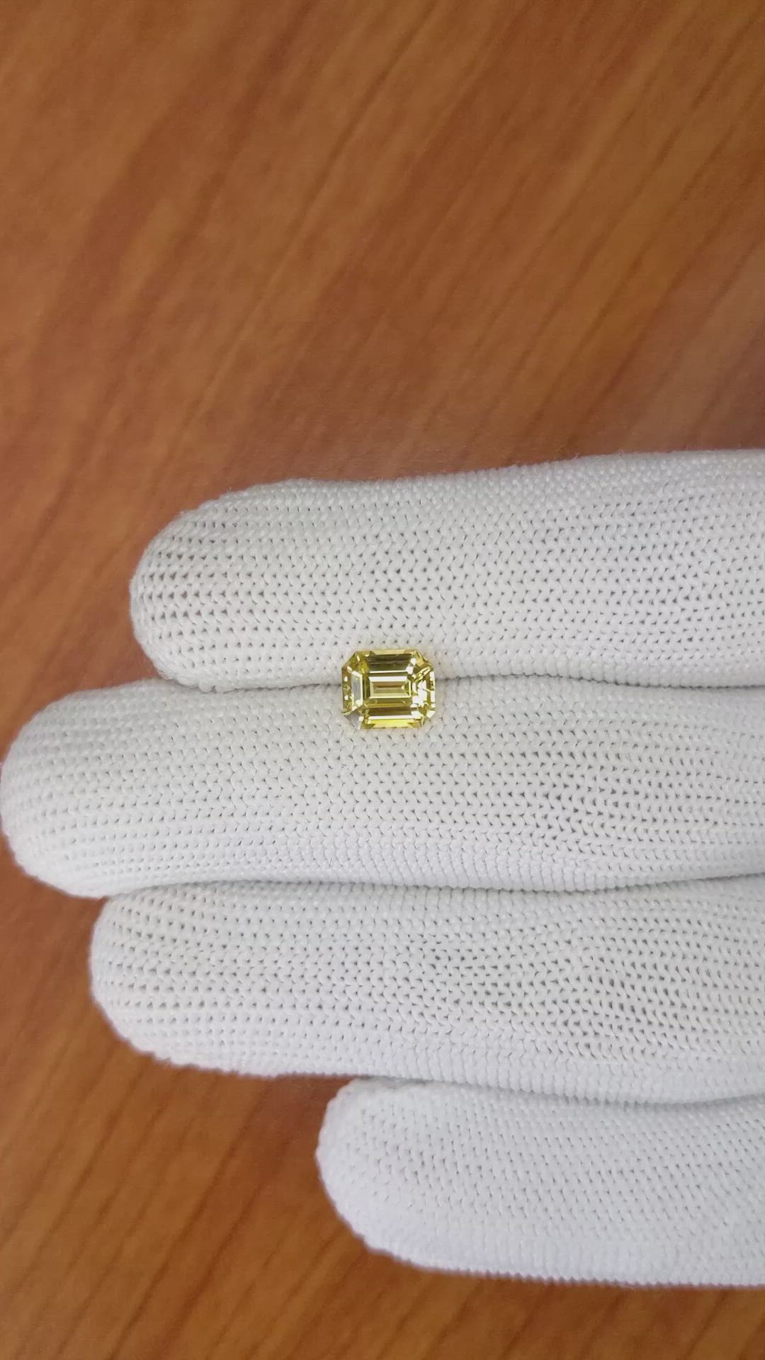 1.60 Ct. Yellow Sapphire from Ceylon (Sri Lanka) Size Video