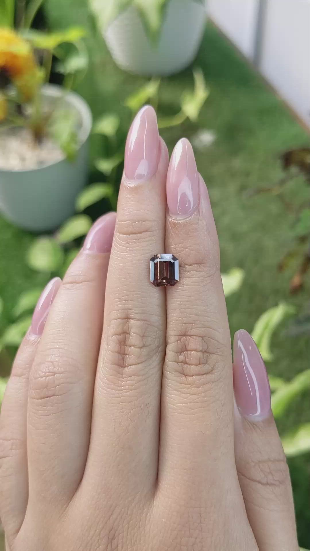 1.77 Ct. Orangish Brown Sapphire from Ceylon (Sri Lanka) Size Video