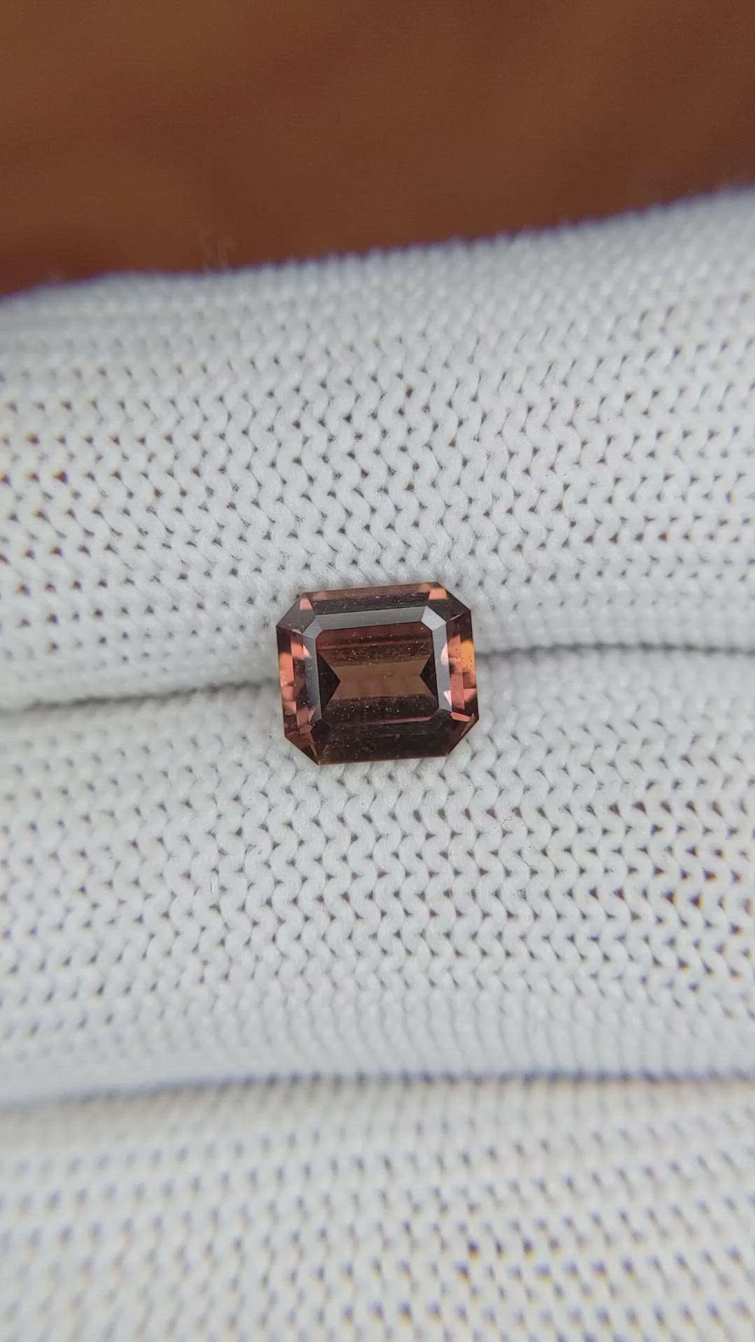 1.77 Ct. Orangish Brown Sapphire from Ceylon (Sri Lanka) Size Video
