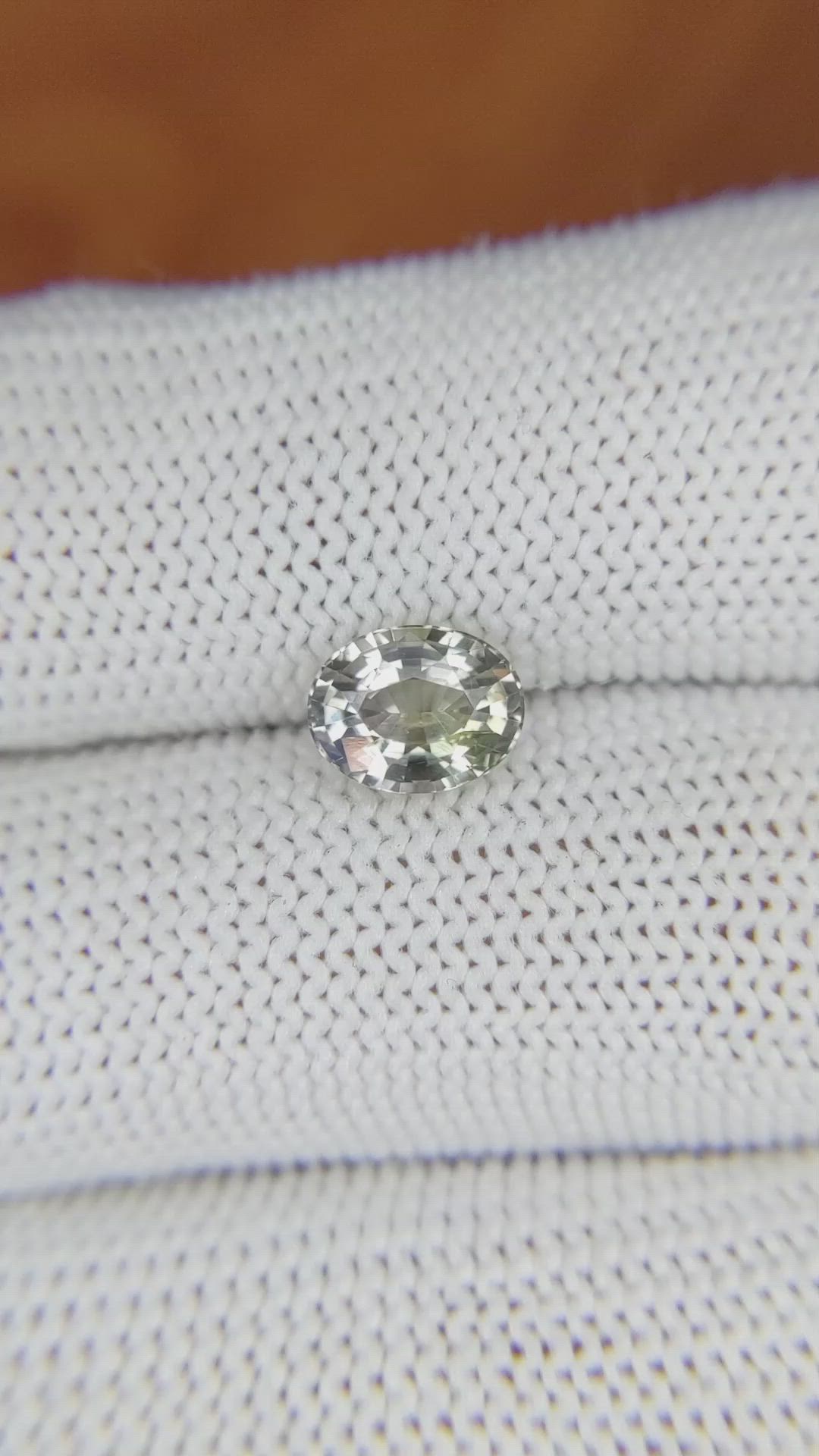 1.74 Ct. Greenish Yellow Sapphire from Ceylon (Sri Lanka) Size Video