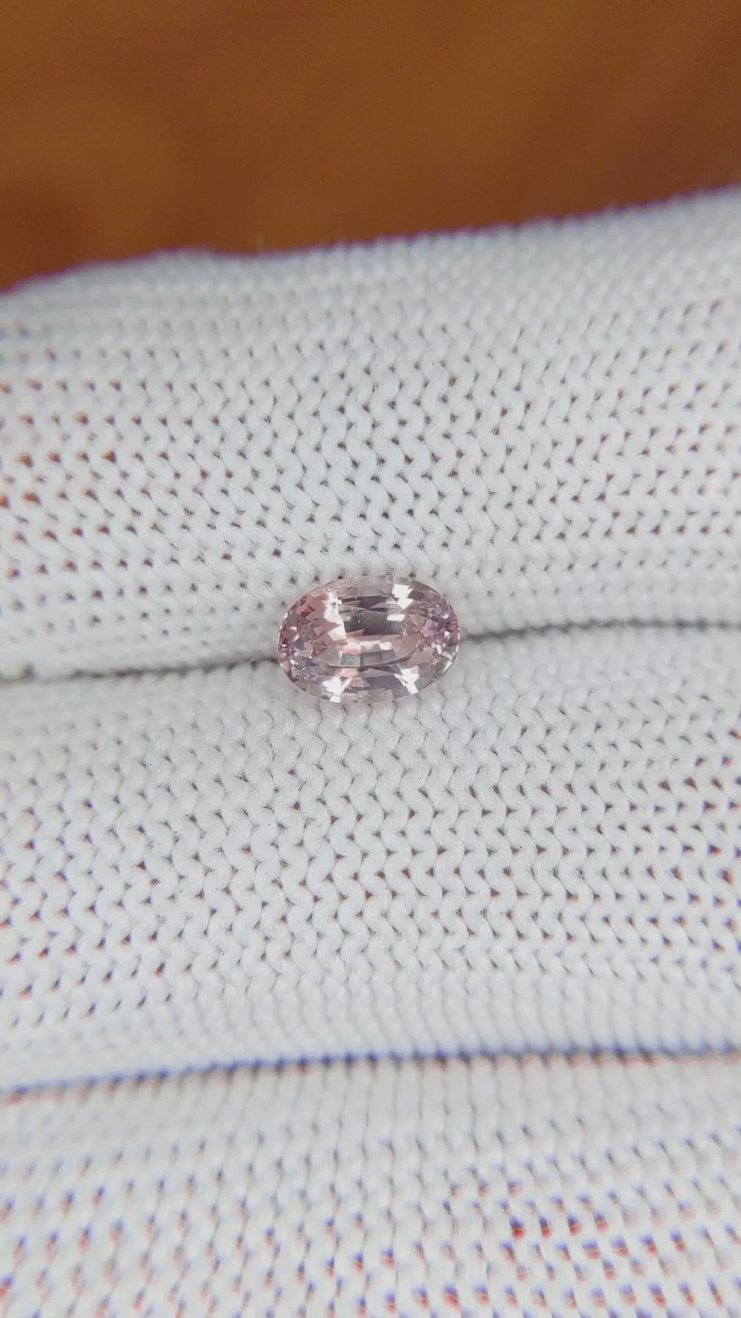 1.30 Ct. Peach Sapphire from Ceylon (Sri Lanka) Size Video