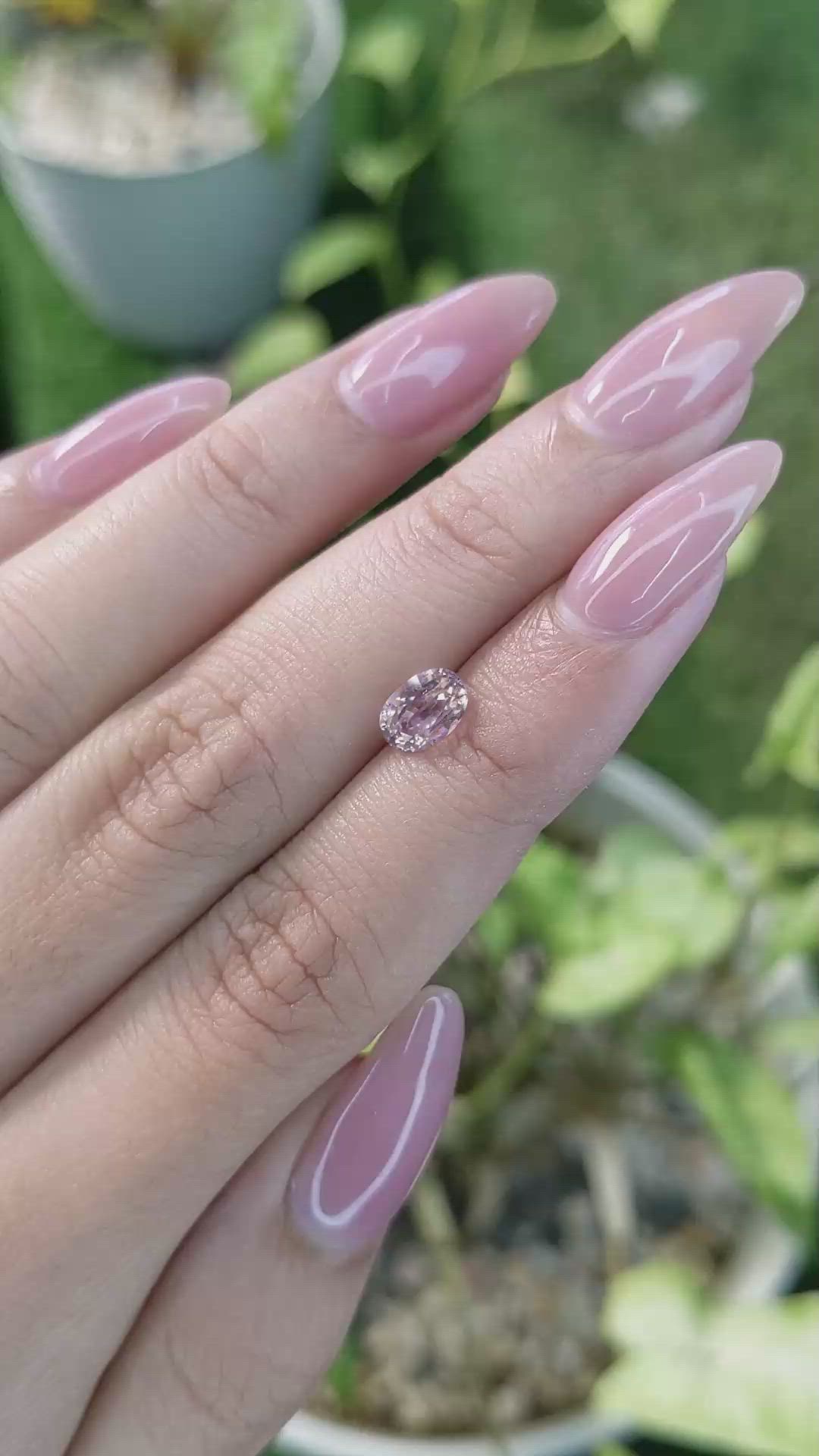 1.30 Ct. Peach Sapphire from Ceylon (Sri Lanka) Size Video