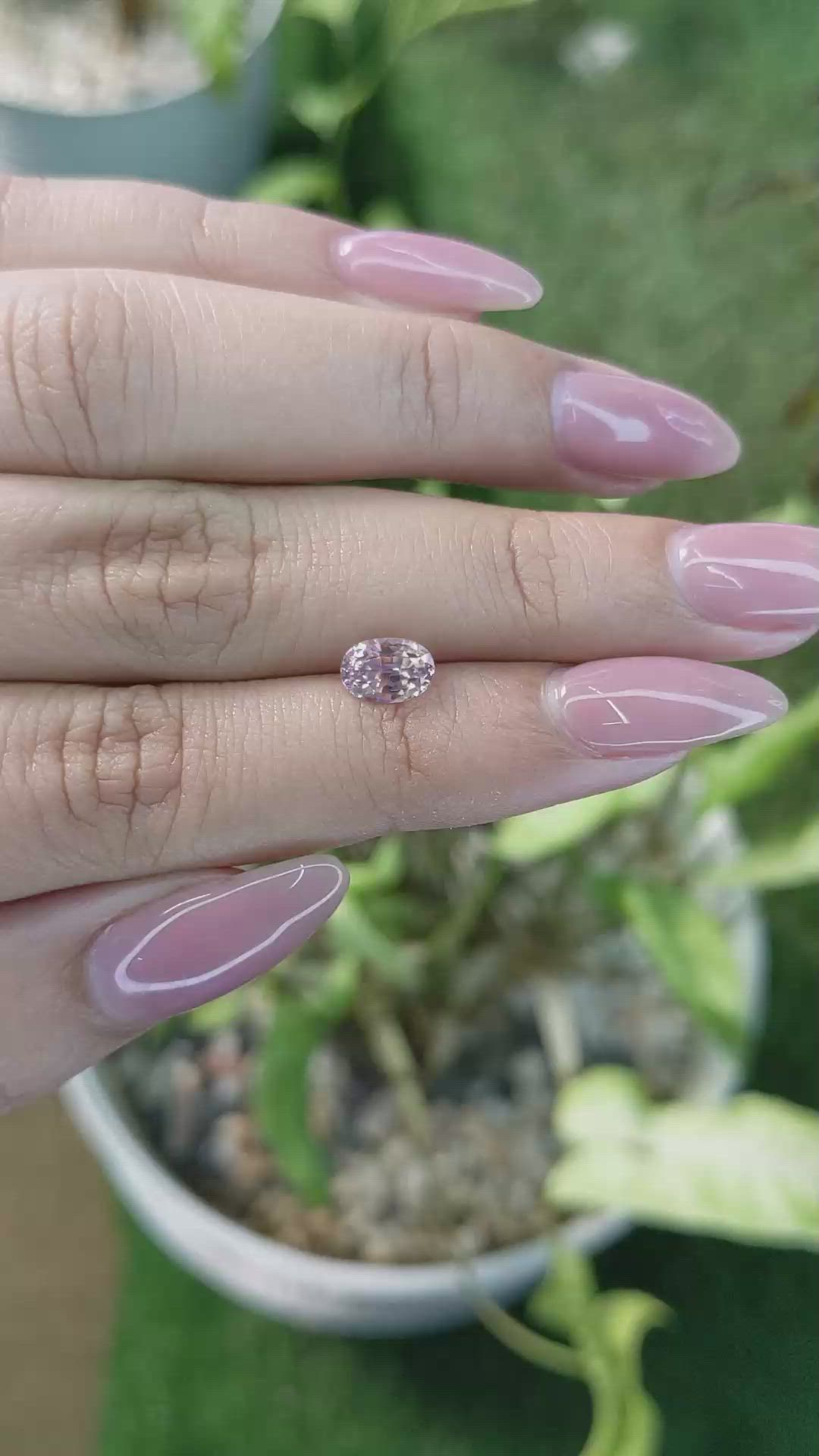 1.30 Ct. Peach Sapphire from Ceylon (Sri Lanka) Size Video