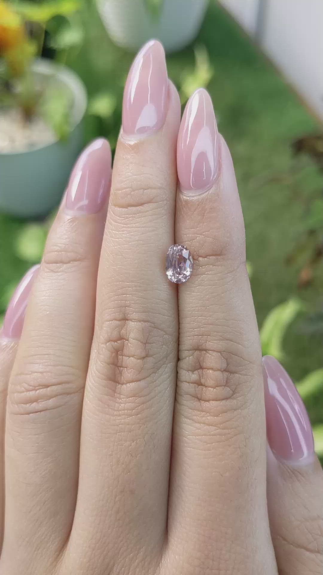 1.30 Ct. Peach Sapphire from Ceylon (Sri Lanka) Size Video