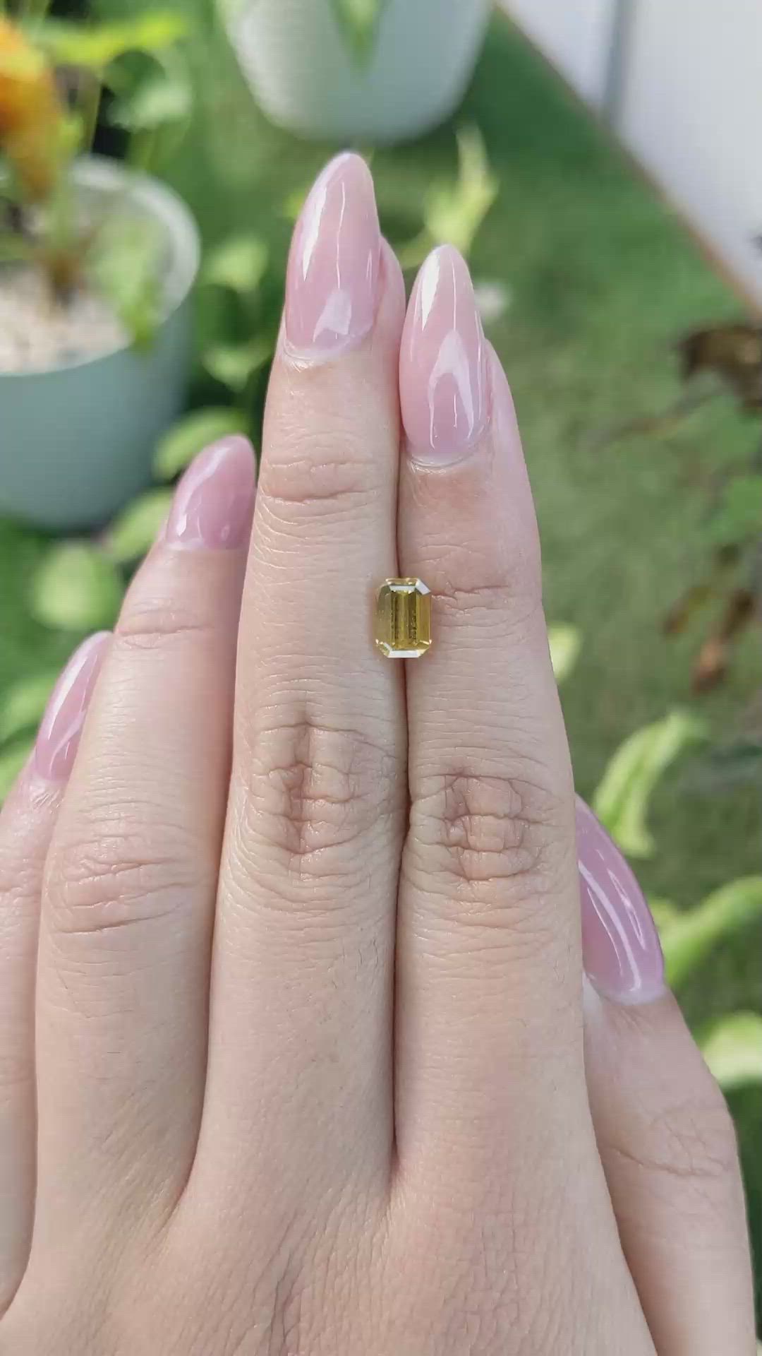 1.45 Ct. Yellow Sapphire from Ceylon (Sri Lanka) Size Video