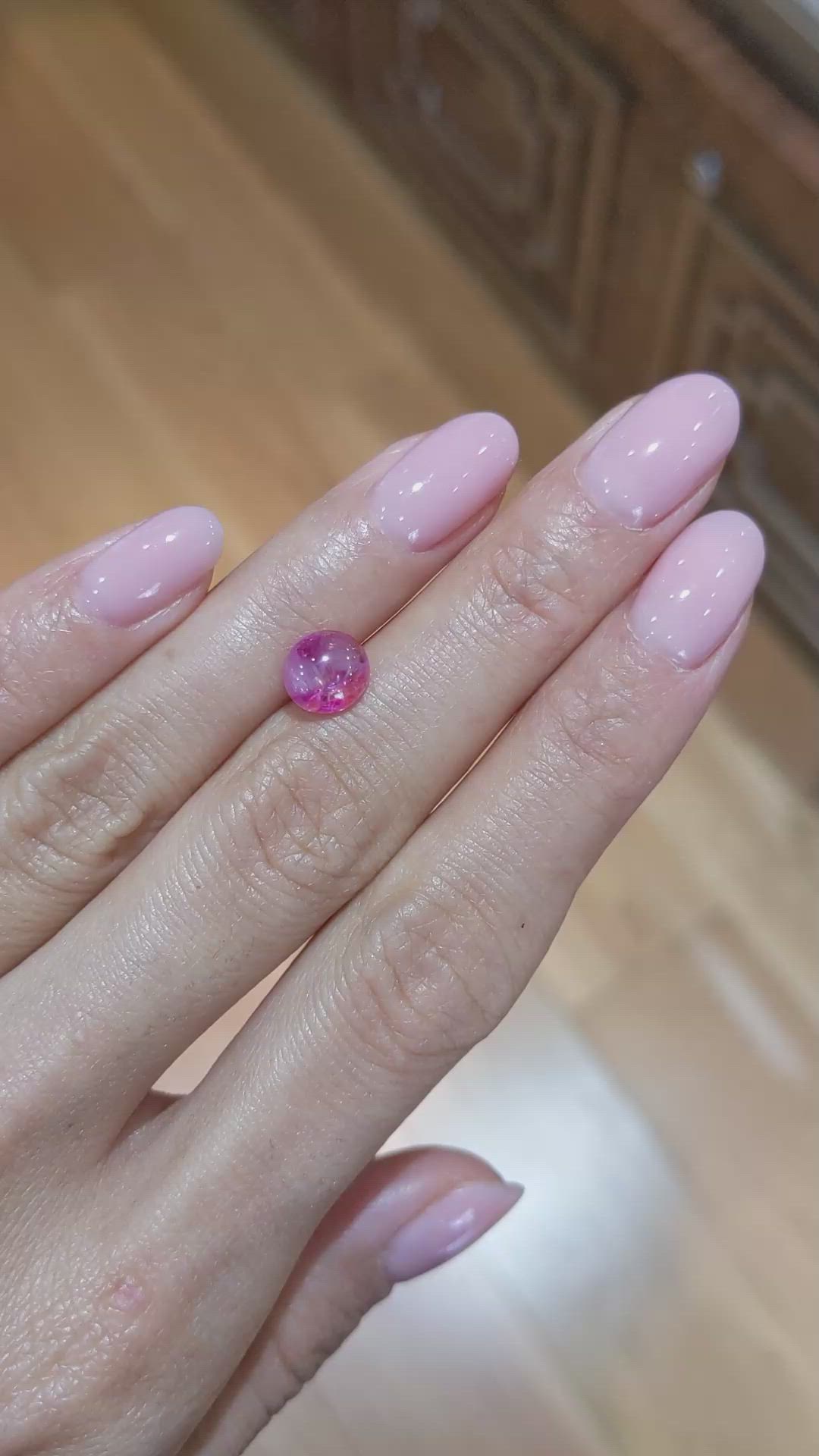 2.25 Ct. Pink Star Sapphire from Burma (Myanmar) Size Video