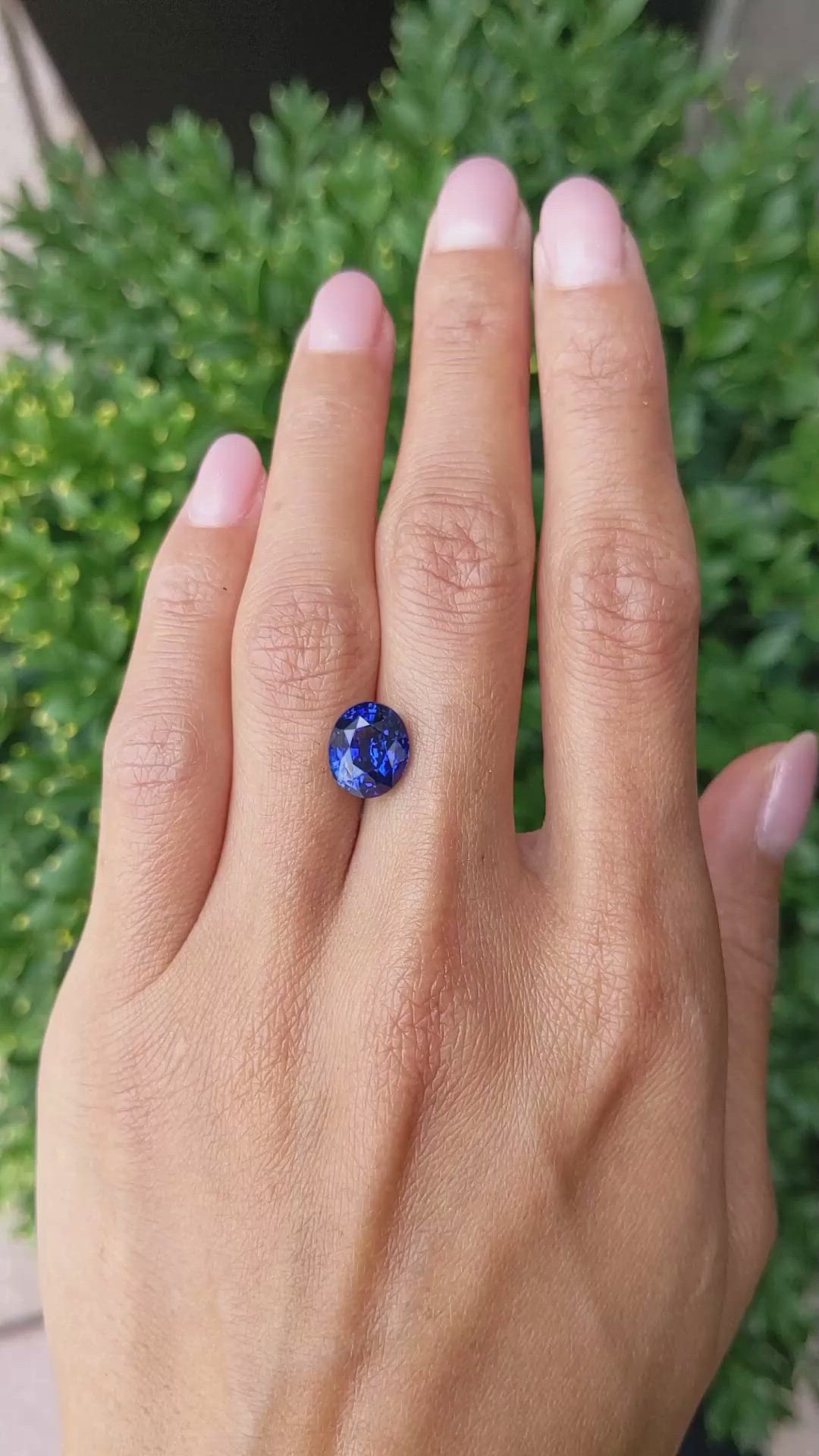 4.42 Ct. Blue Sapphire from Ceylon (Sri Lanka) Size Video