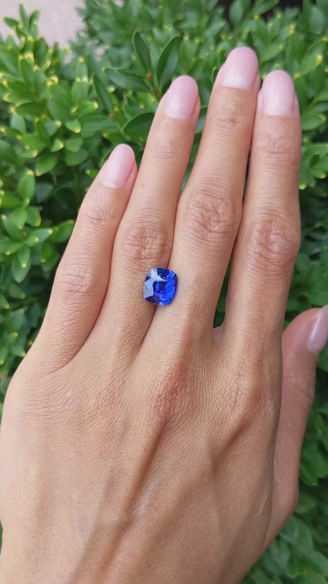 4.03 Ct. Blue Sapphire from Ceylon (Sri Lanka) Size Video