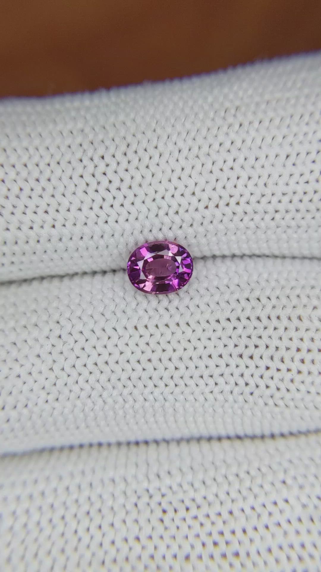 0.77 Ct. Pinkish Purple Sapphire from Ceylon (Sri Lanka) Size Video