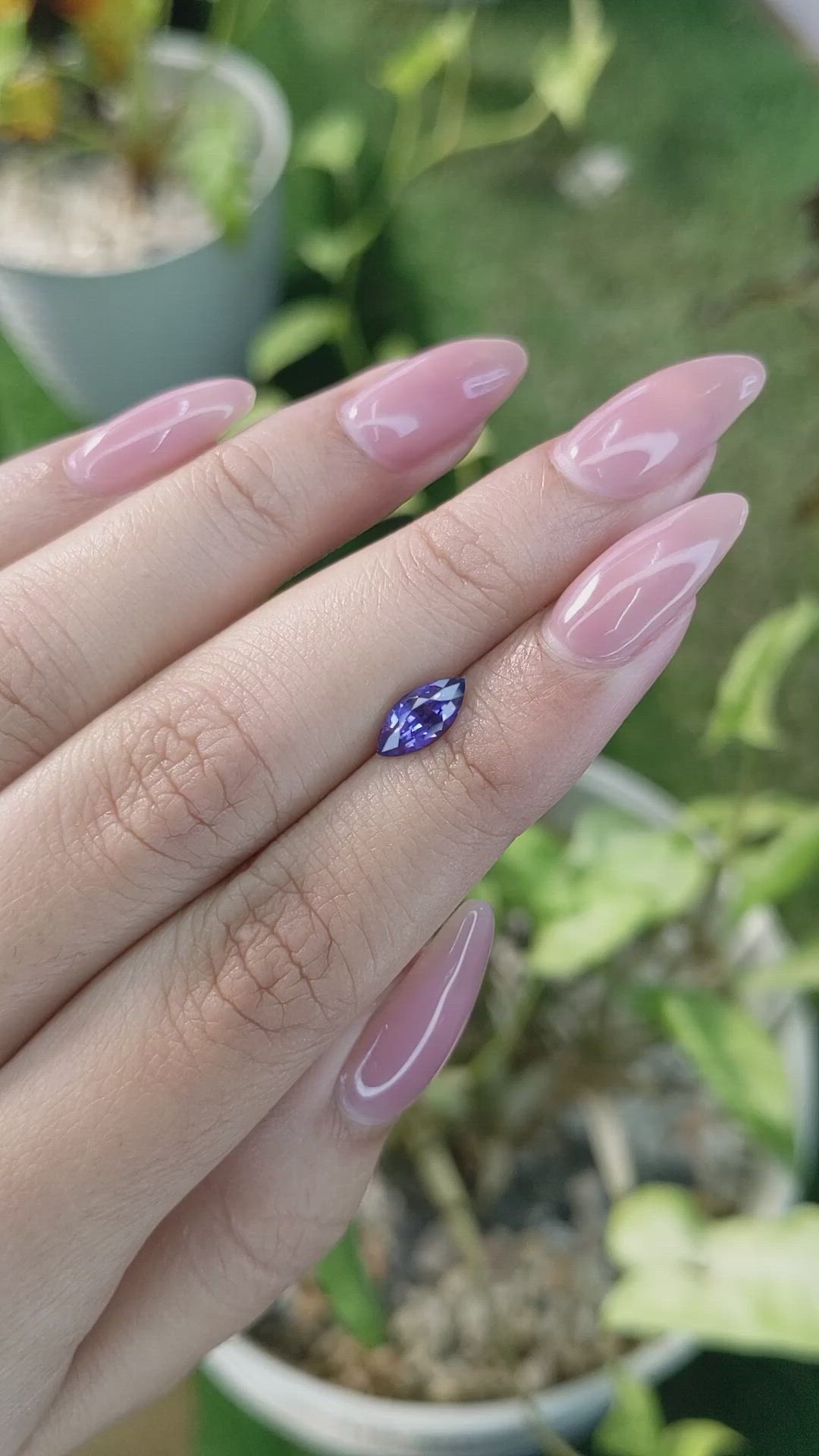 1.04 Ct. Purplish Blue Sapphire from Ceylon (Sri Lanka) Size Video