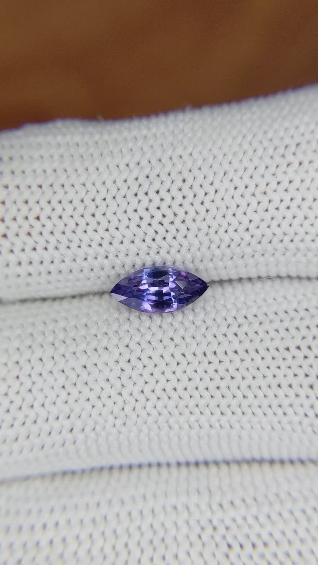 1.04 Ct. Purplish Blue Sapphire from Ceylon (Sri Lanka) Size Video