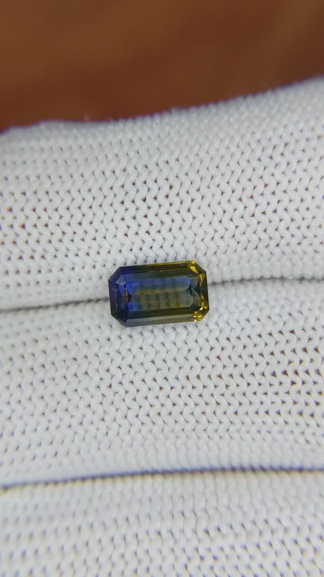 2.04 Ct. Bi Color Sapphire from Ceylon (Sri Lanka) Size Video