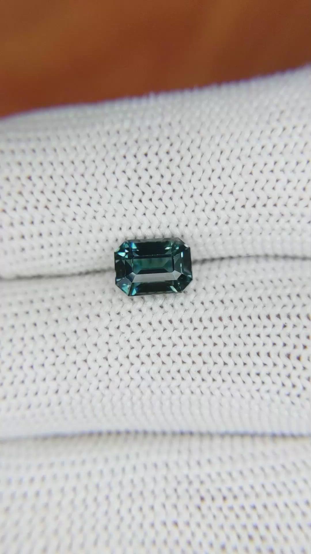 1.80 Ct. Bluish Green Sapphire from Ceylon (Sri Lanka) Size Video