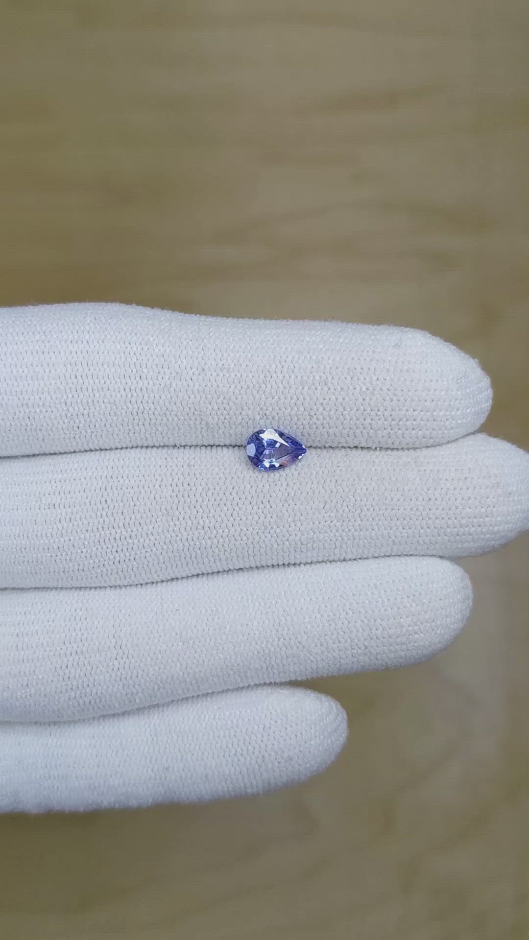 0.98 Ct. Blue Sapphire from Ceylon (Sri Lanka) Size Video