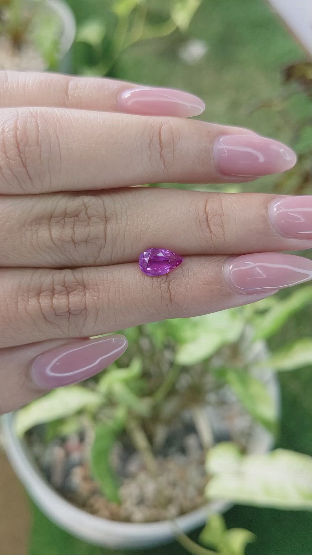 1.48 Ct. Purplish Pink Sapphire from Ceylon (Sri Lanka) Size Video