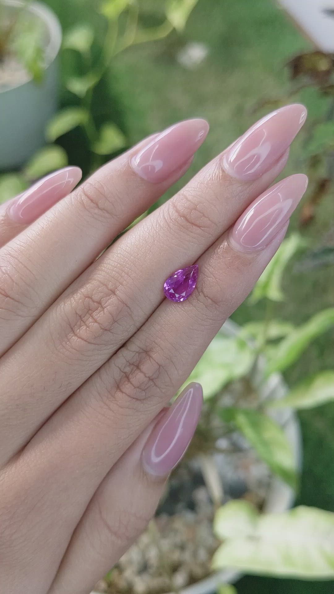 1.48 Ct. Purplish Pink Sapphire from Ceylon (Sri Lanka) Size Video